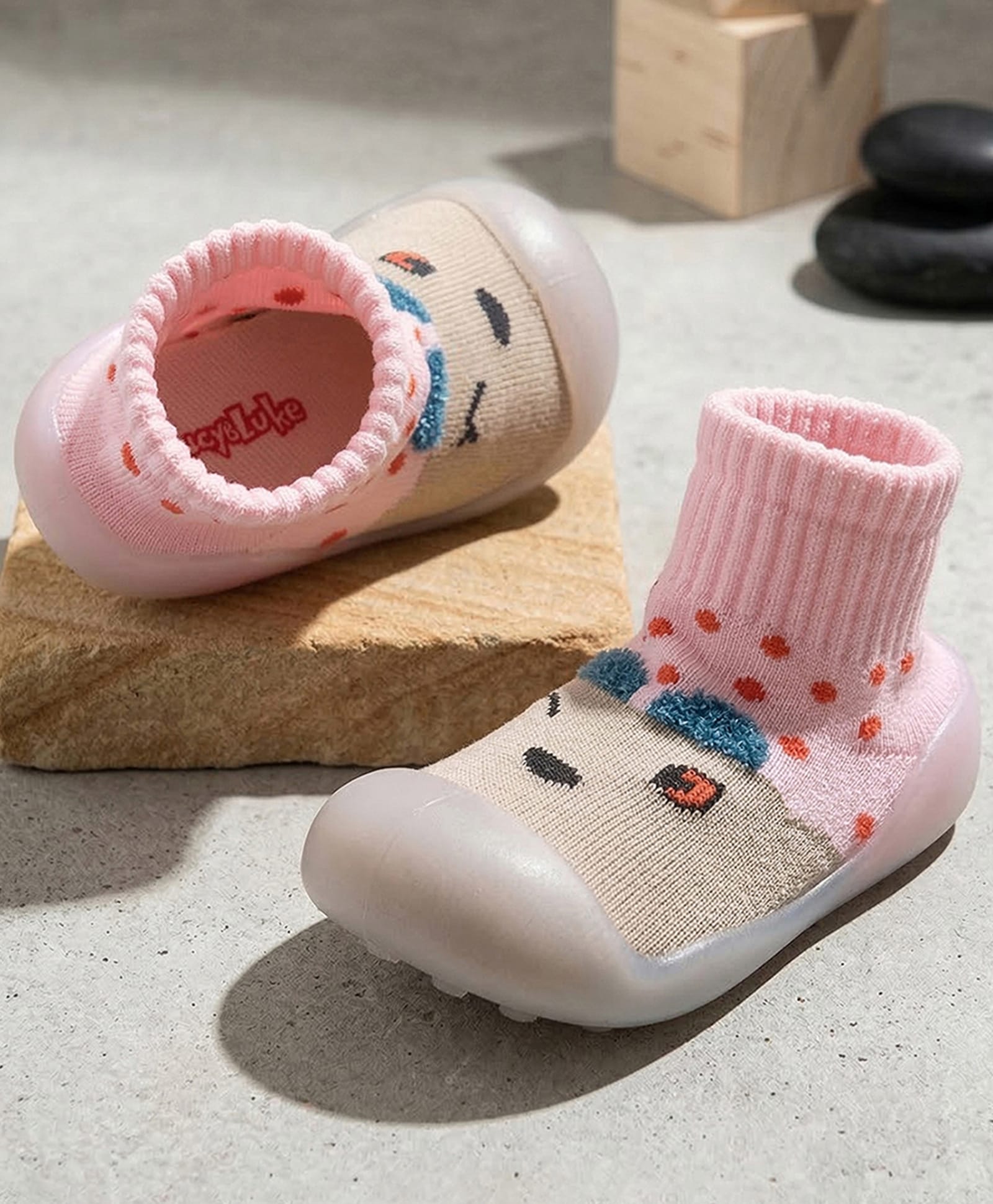LIBERTY Colour Blocked Cartoon Face Designed Sock Shoes - Pink-picture-27