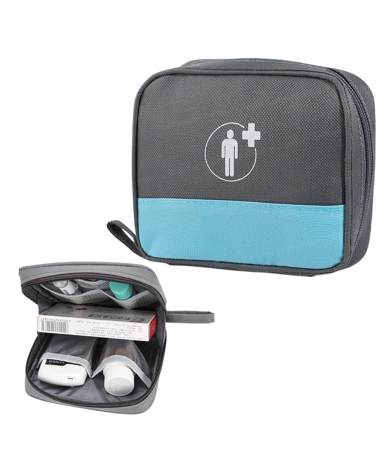 FunBlast First Aid Travel Bag Mini Portable Medicine Bag with Strap for School, Camping - Grey-picture-12