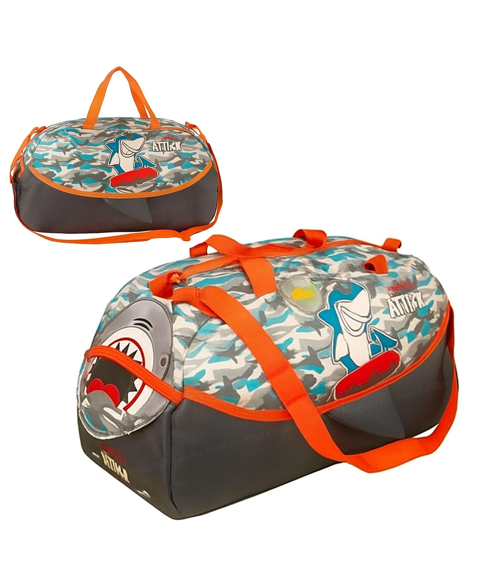 FunBlast Shark Theme Duffle Shoulder Bag with Multi Compartment for Travel & Gym - Pack of 1 (Multicolor)-picture-19