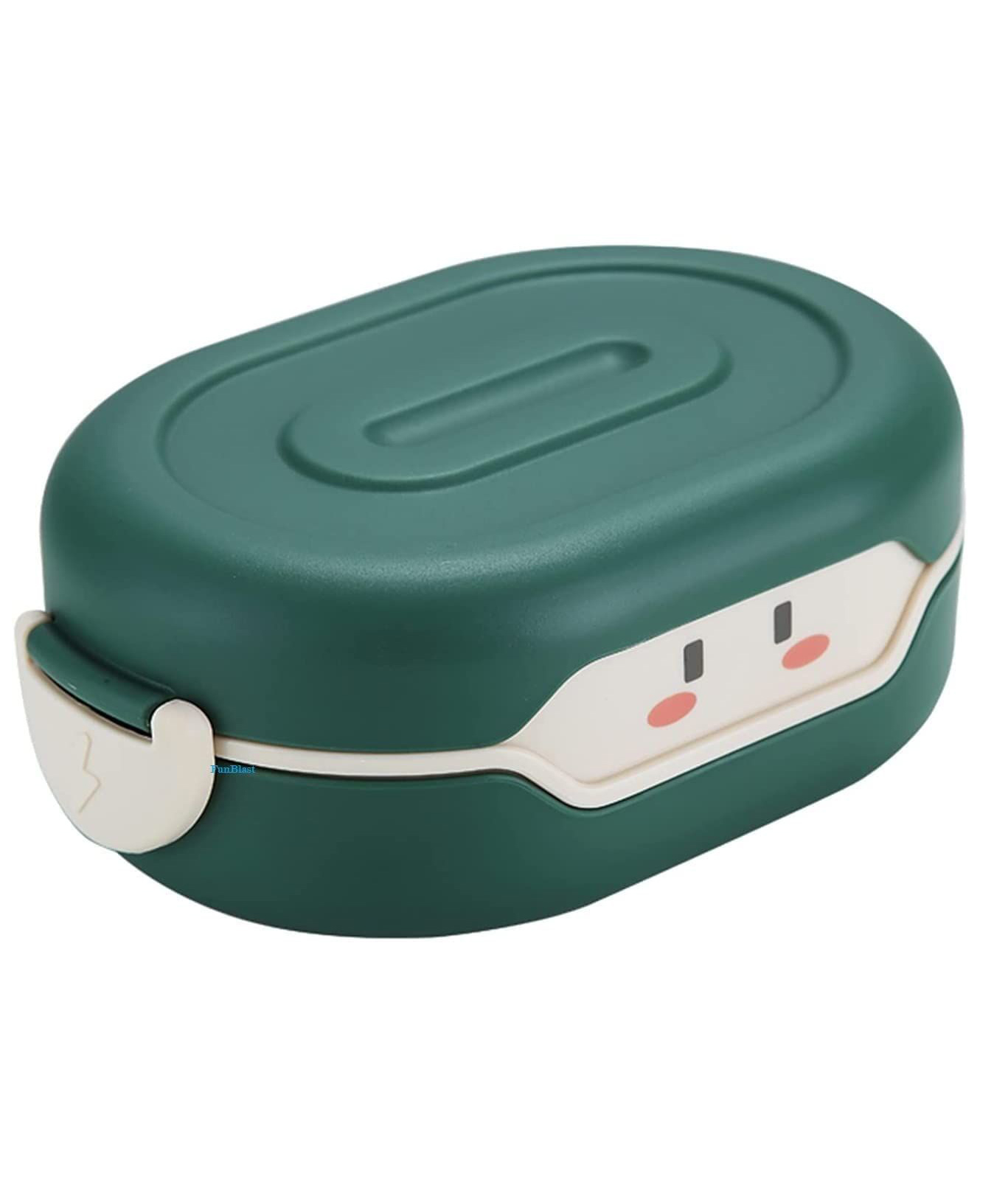 FunBlast Dual Compartment Lunch Box for School Kids - Pack of 1 (Green)-image-24