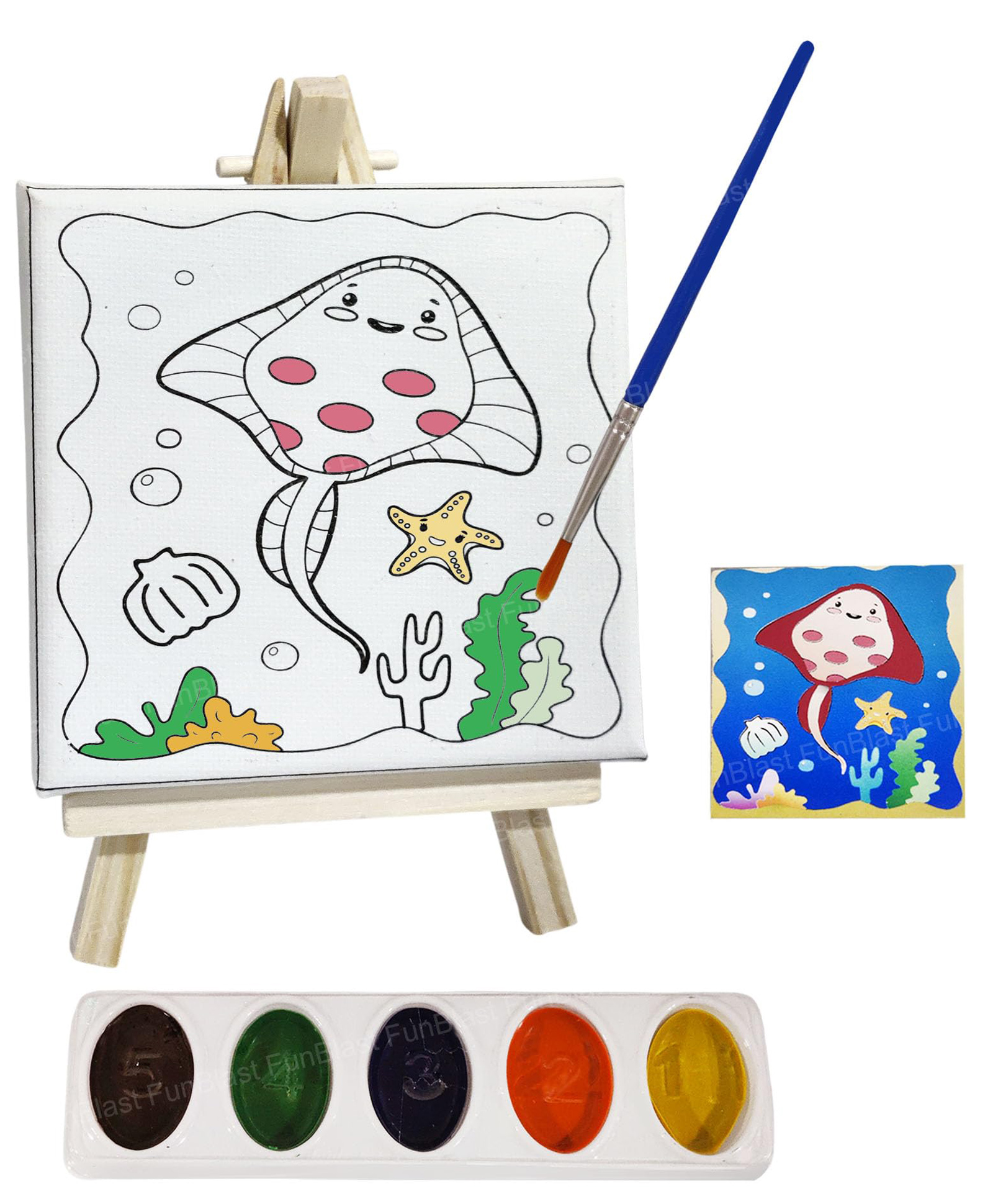 FunBlast DIY Animal Theme Painting Kit with Mini Easel Stand for Kids - Pack of 1 (Multicolor)-image-22