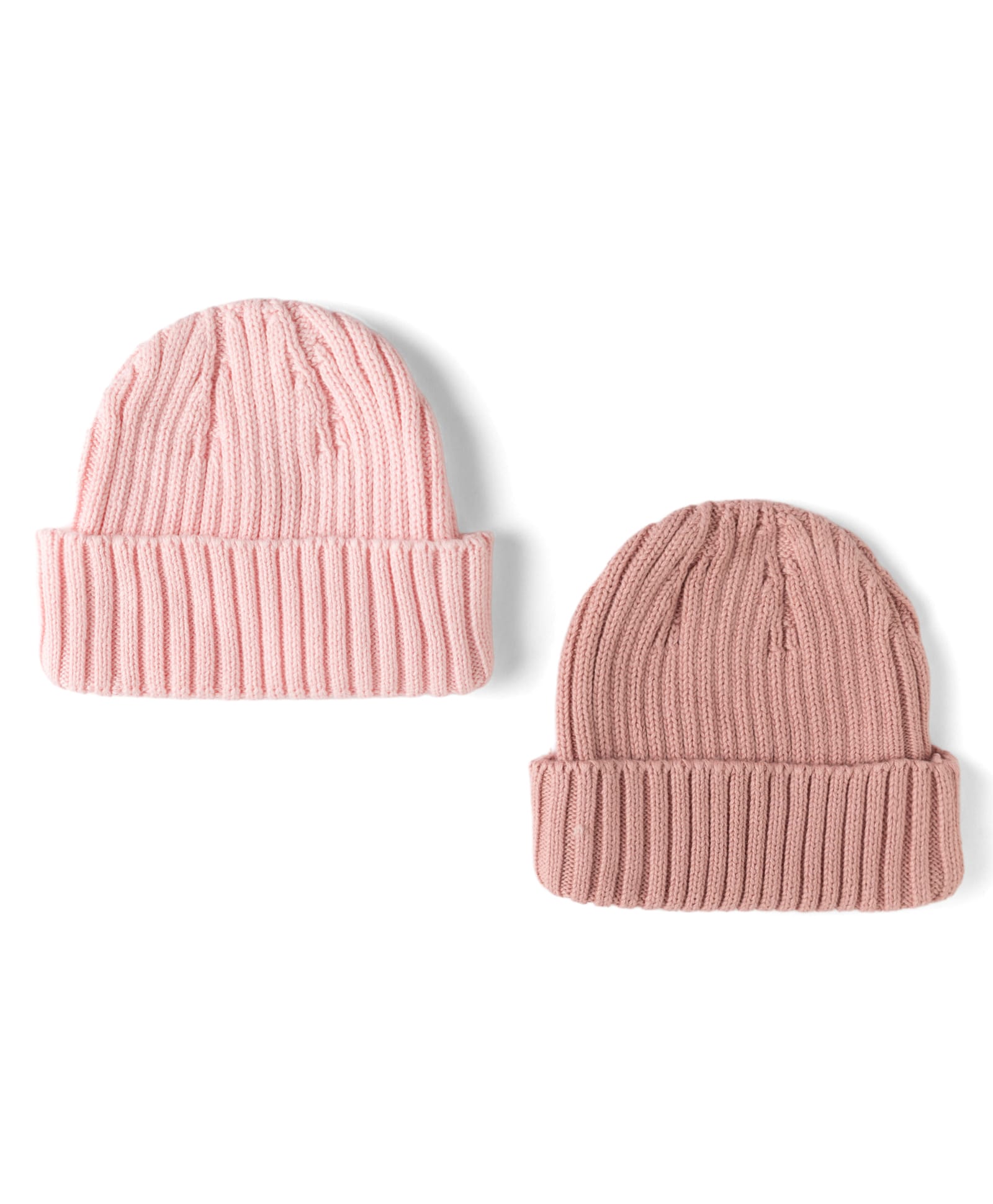 I Bears Cotton Knit Baby Caps Pack of 2 Pink & Light Brown - Diameter 16 cm-image-46