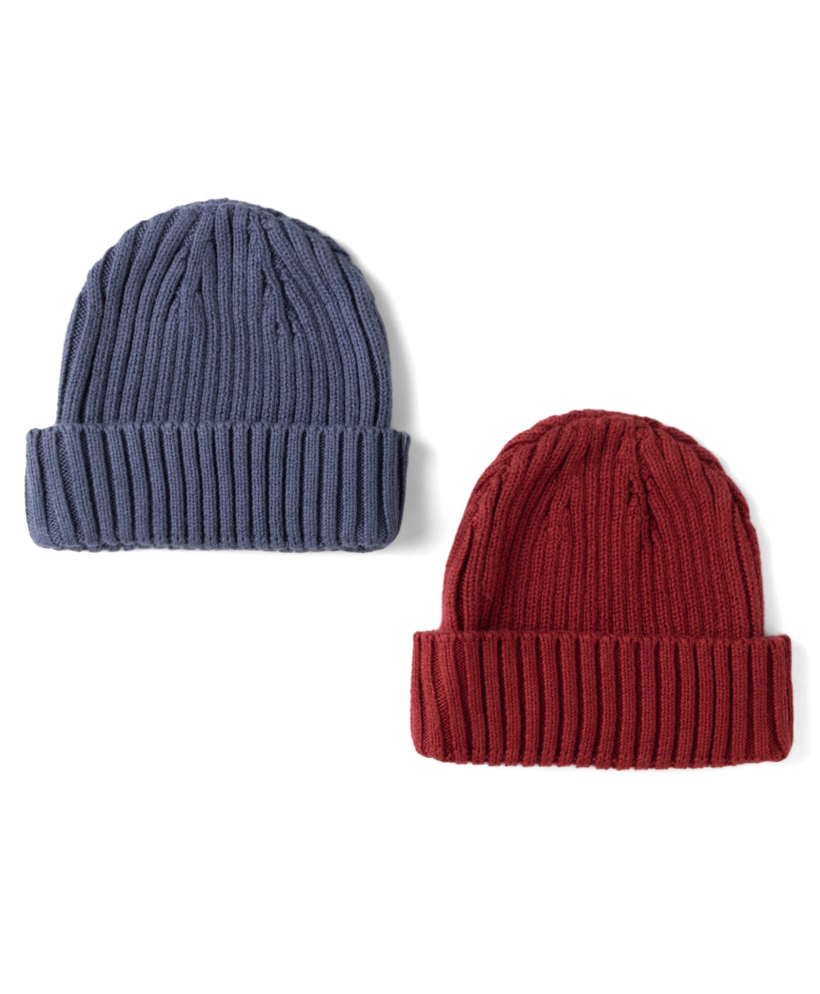 I Bears Cotton Knit Baby Caps Pack of 2 Blue & Dark Red - Diameter 19 cm-image-7