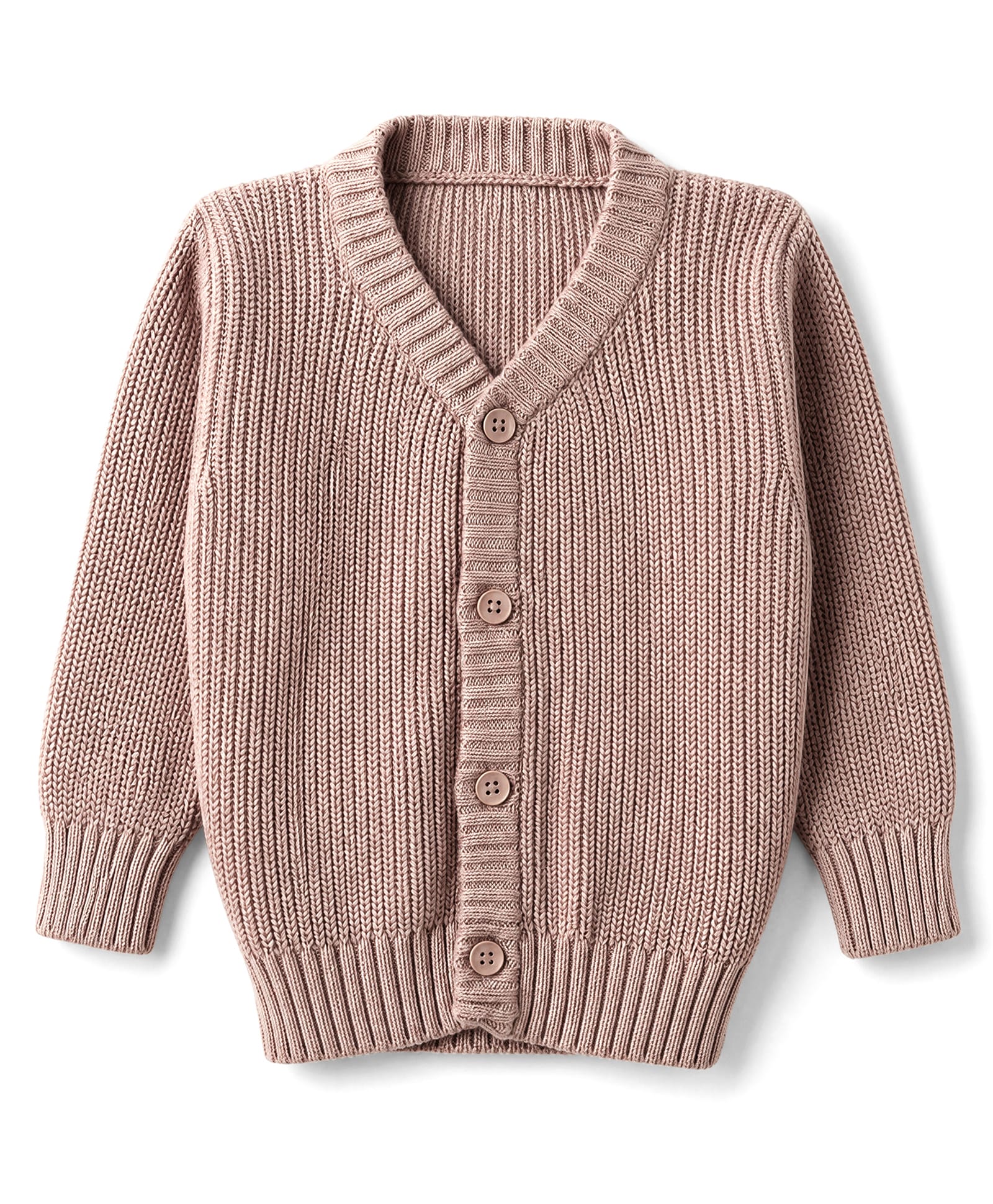 I Bears Cotton Knit Full Sleeves Front Open Sweater With Cable Knit Design - Pink-picture-21
