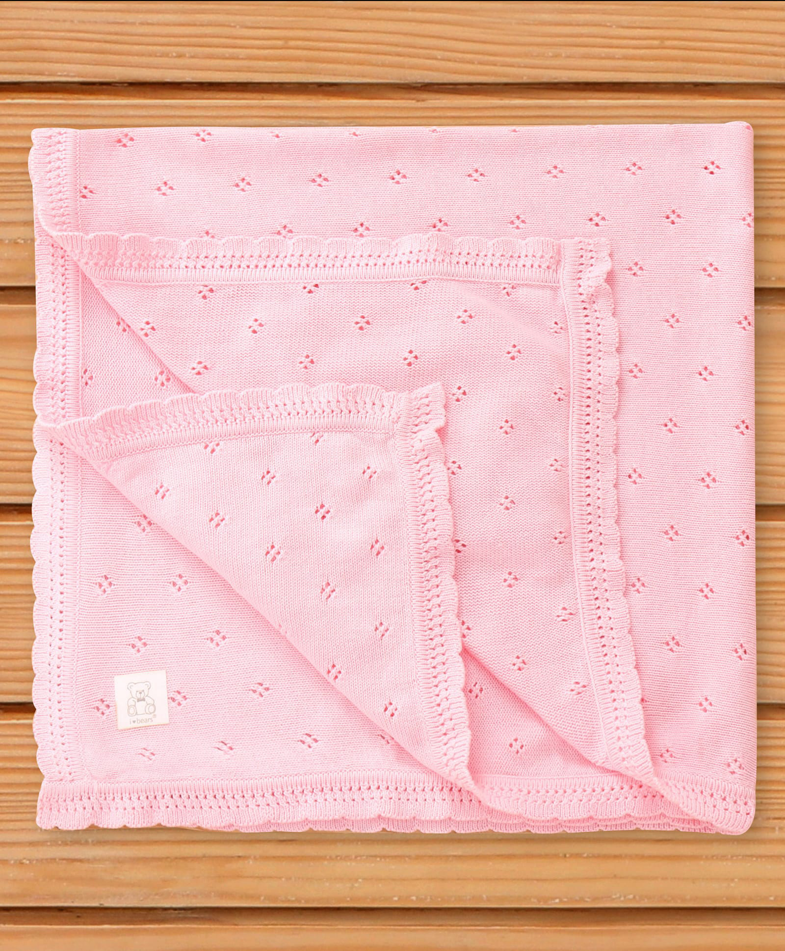 I Bears Cotton Knit Solid Towel L 95 x B 95 cm -Pink-image-30