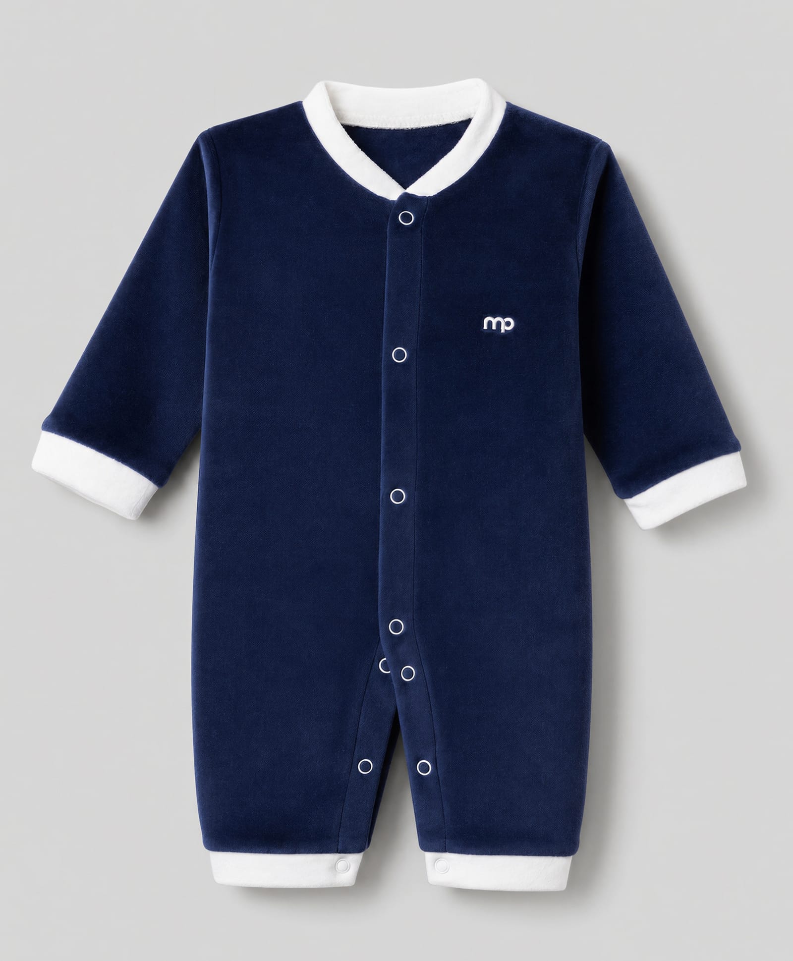 Mom's pet Velvet Knit Full Sleeves Solid Winter Romper - Blue-picture-23
