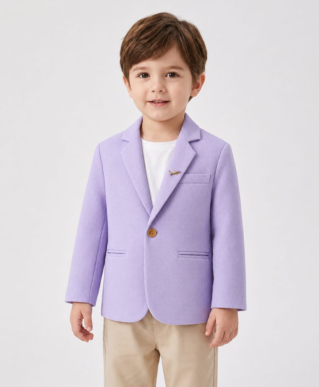 Rikidoos Embosis Hosiery Woven Full Sleeves Blazer - Purple-picture-32
