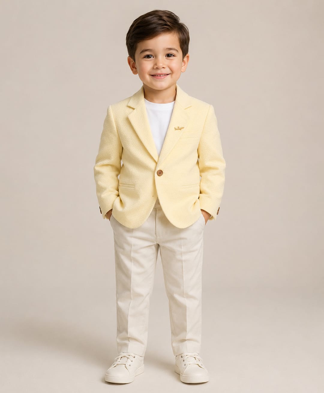 Rikidoos Embosis Hosiery Woven Full Sleeves Textured Blazer - Lemon Yellow-picture-34