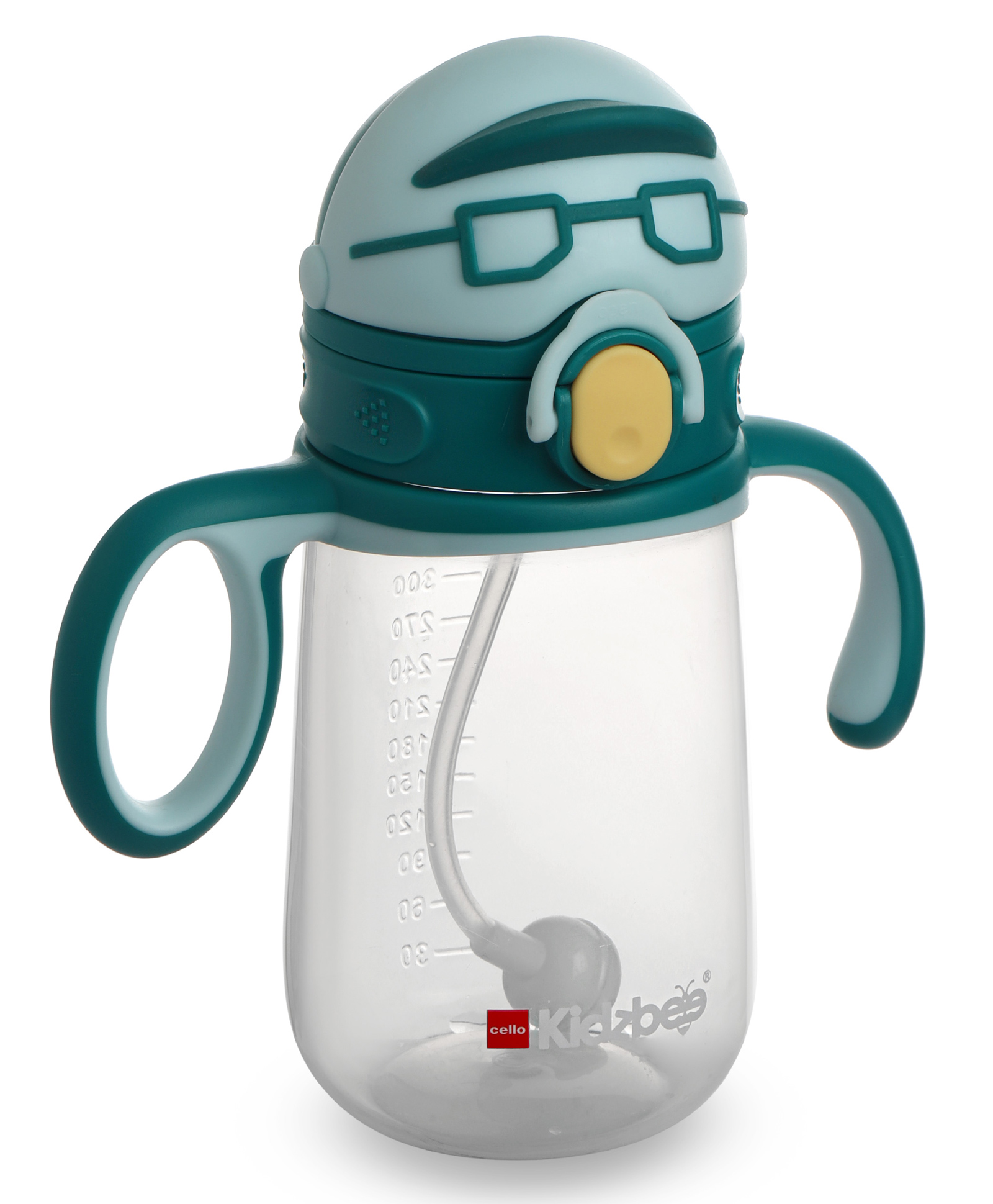 Cello 380 ml Kidzbee Sip Duo Kids Sipper Bottle with Straw & Spout Leak Resistant - Teal Green-image-31