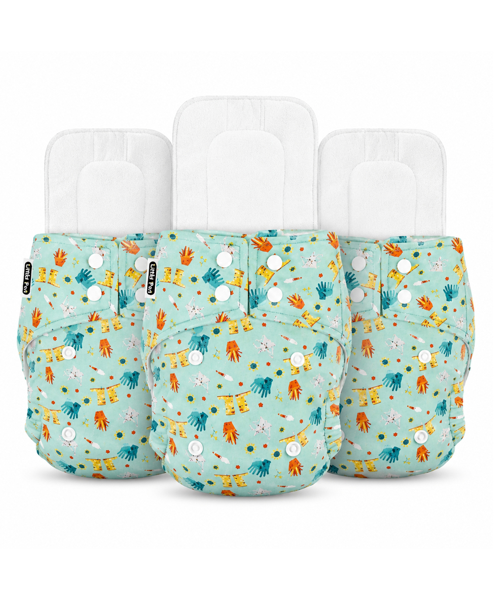 Little Pea Cloth Diaper - Playful Prints, Pack of 3-picture-26