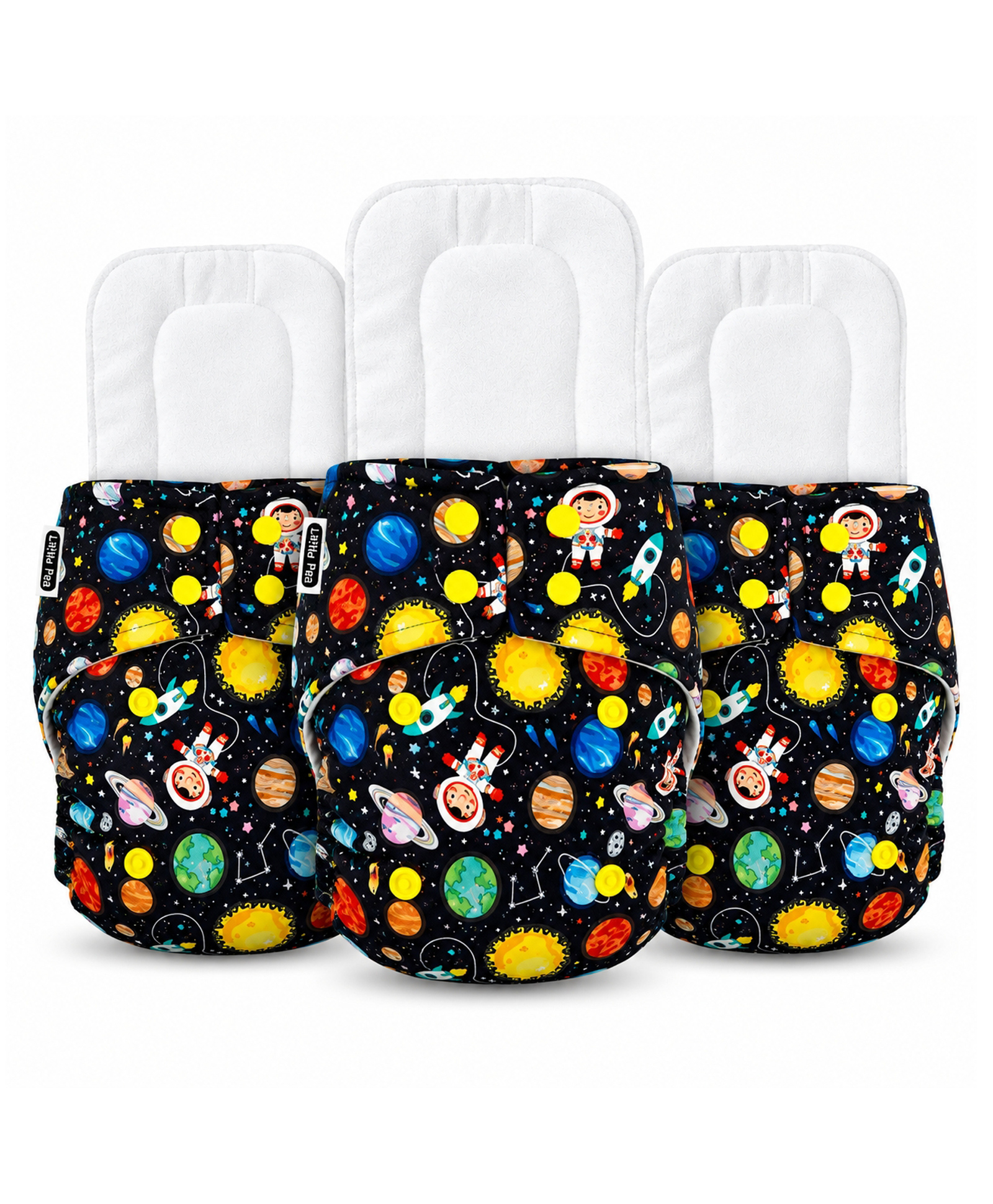 Little Pea Cloth Diaper - Cosmic Dreams, Pack of 3-image-26
