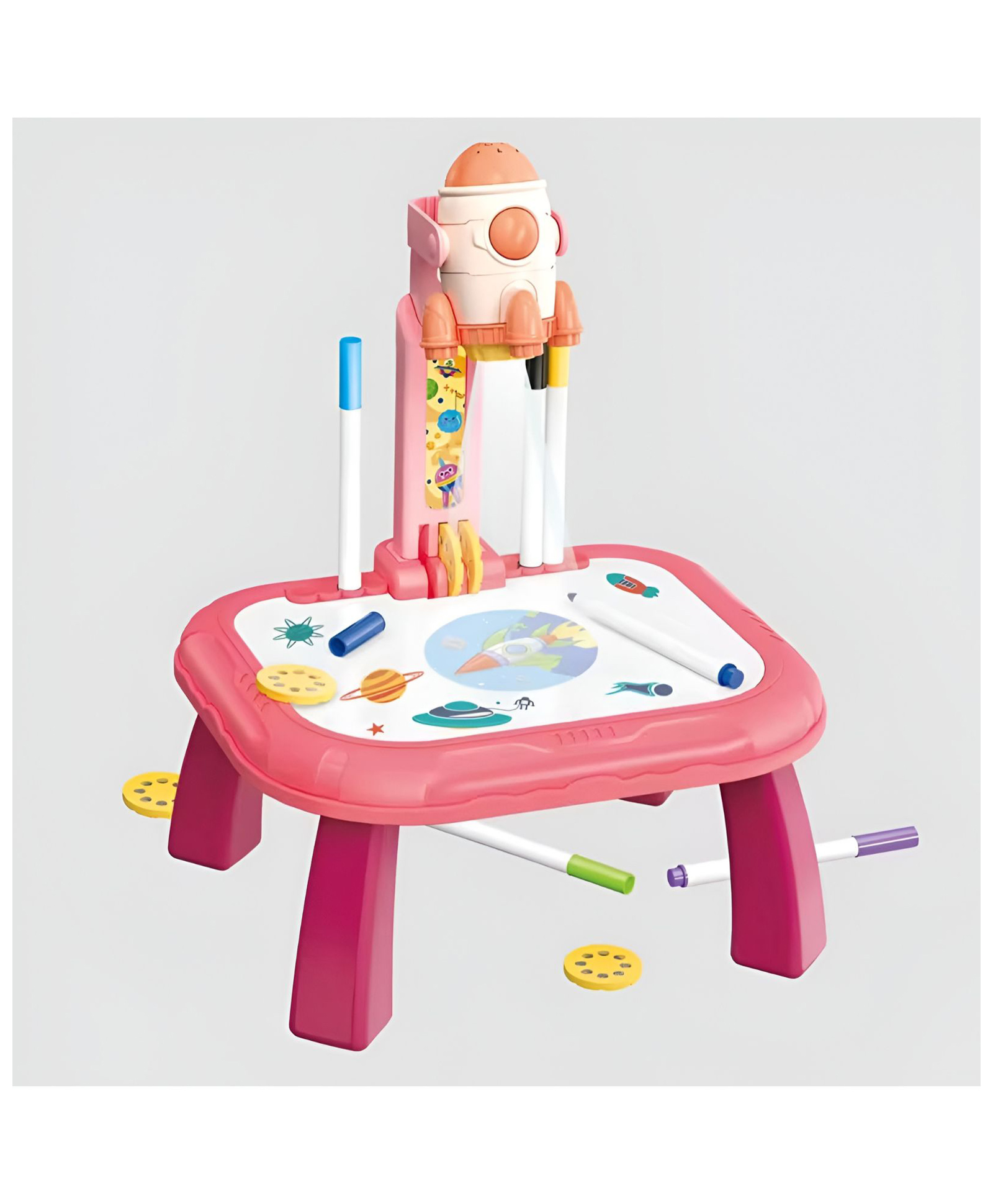 NEGOCIO Space Rocket Projector Drawing Table for Kids Educational Art & Tracing Toy with Projector, Markers & Drawing Slides for Kids - PACK OF 1 - COLOR MAY VARY-image-40