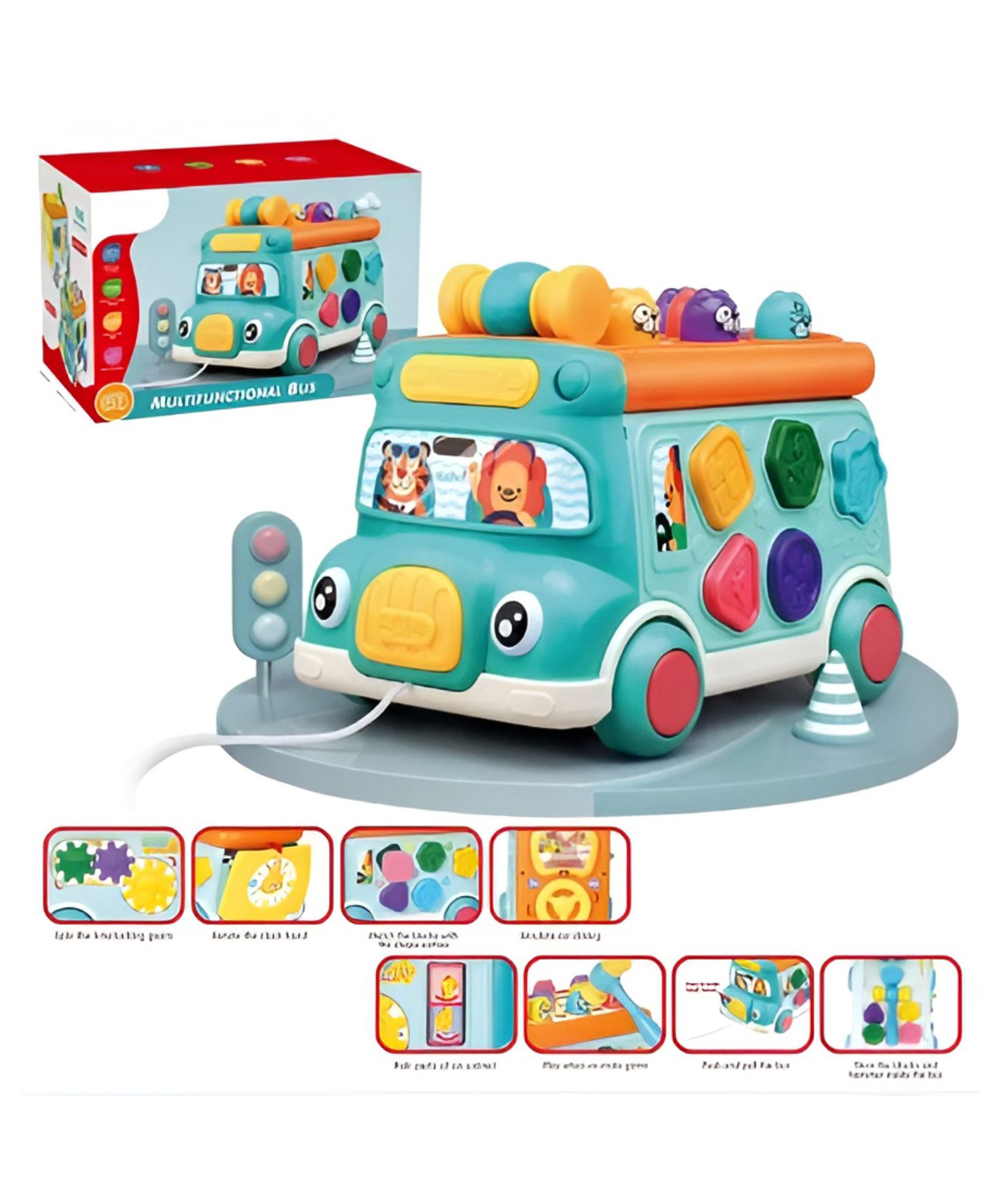NEGOCIO Smart Bus Toy with Lights & Sound, Musical Learning Toys Whack A Mole for Toddlers - PACK OF 1 - COLOR MAY VARY-image-37