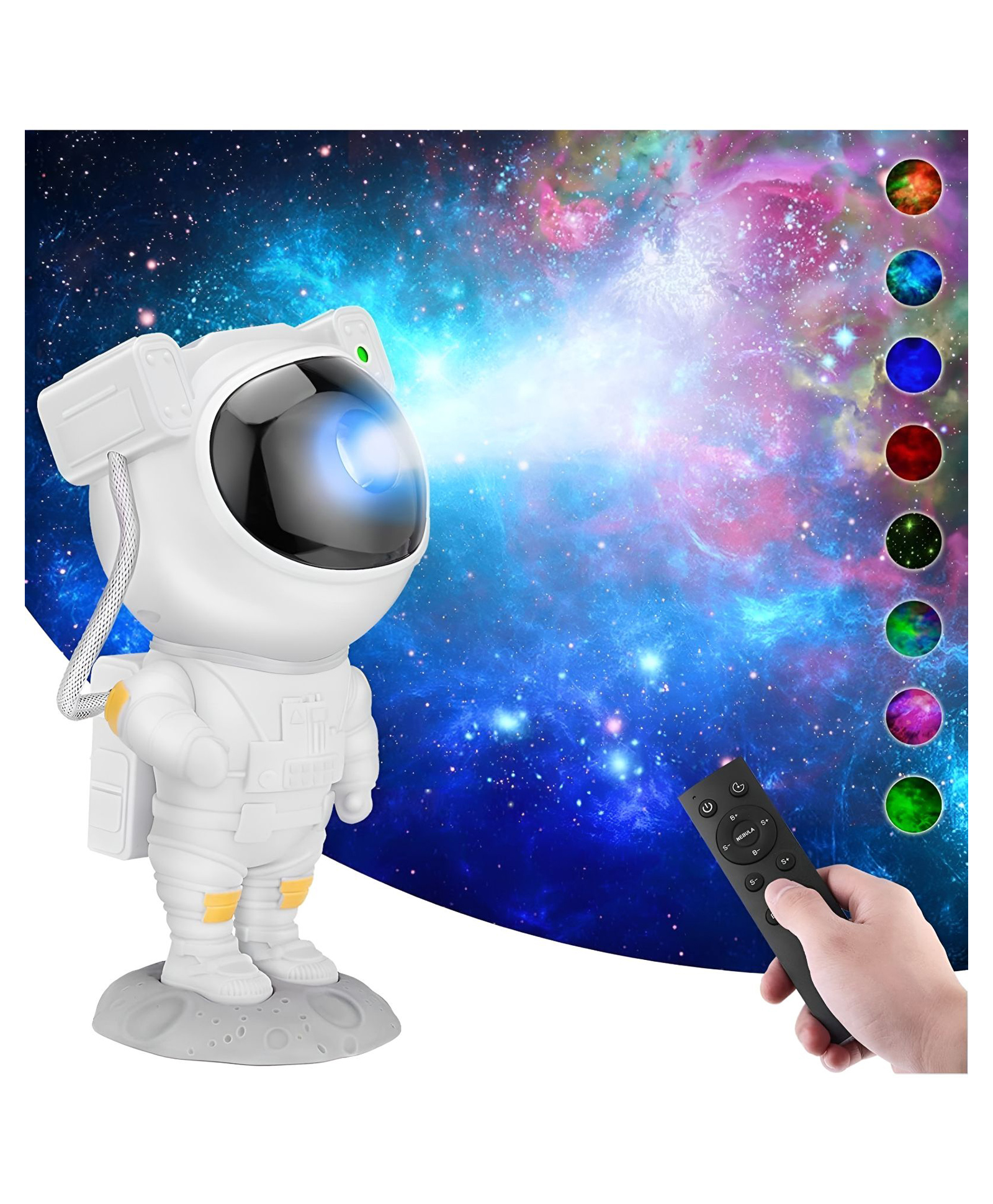 NEGOCIO Astronaut Galaxy Projector Night Light, 360° Rotating Nebula Star Projector with Remote Control, Timer, for Kids - PACK OF 1 - COLOR MAY VARY-image-24
