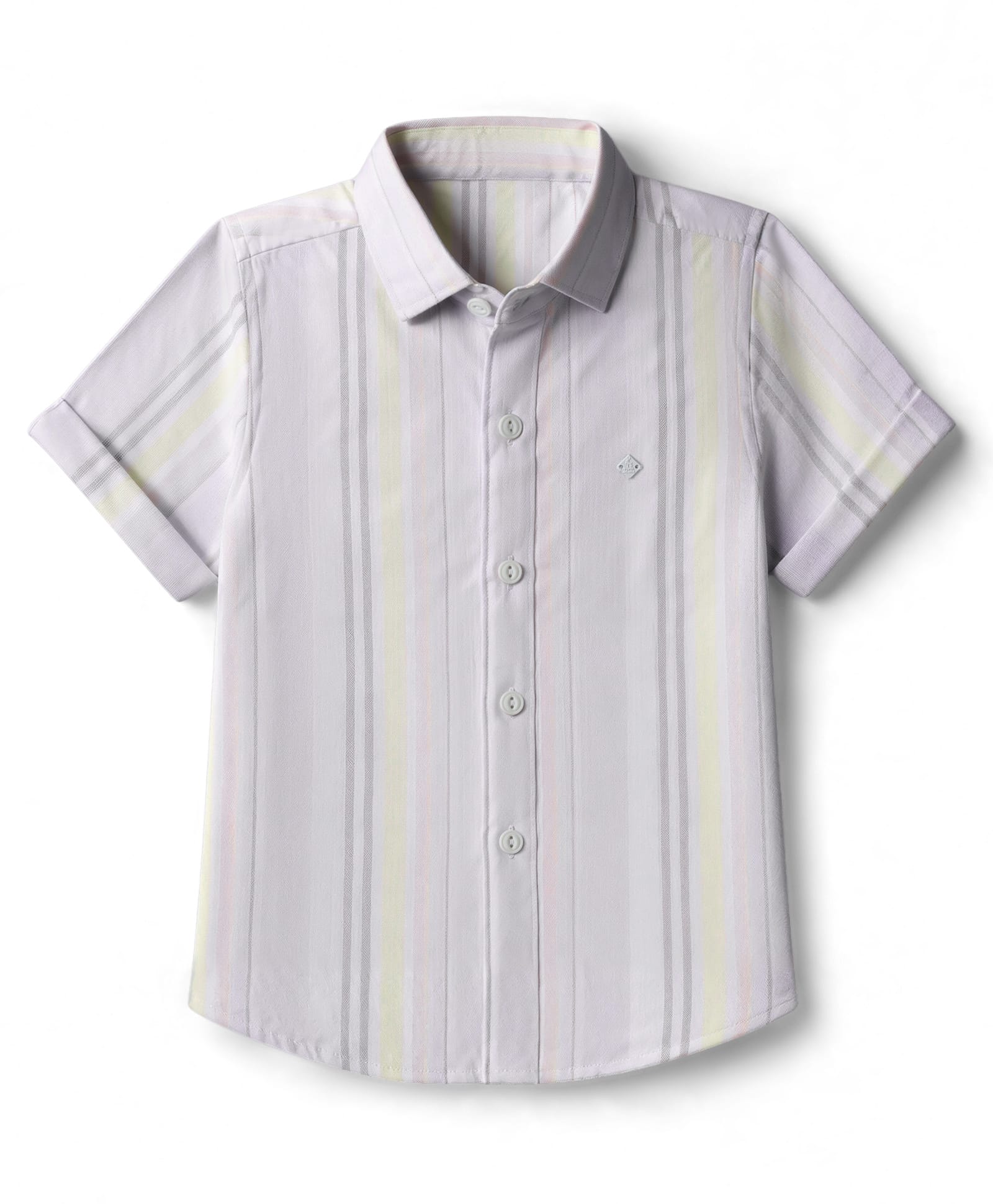 Jash Kids Cotton Woven Striped Shirt with Half Sleeves - Sky Blue-picture-28