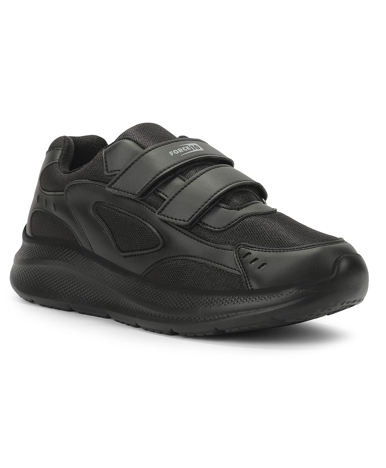 LIBERTY Solid Velcro Closure School Shoes - Black-image-8
