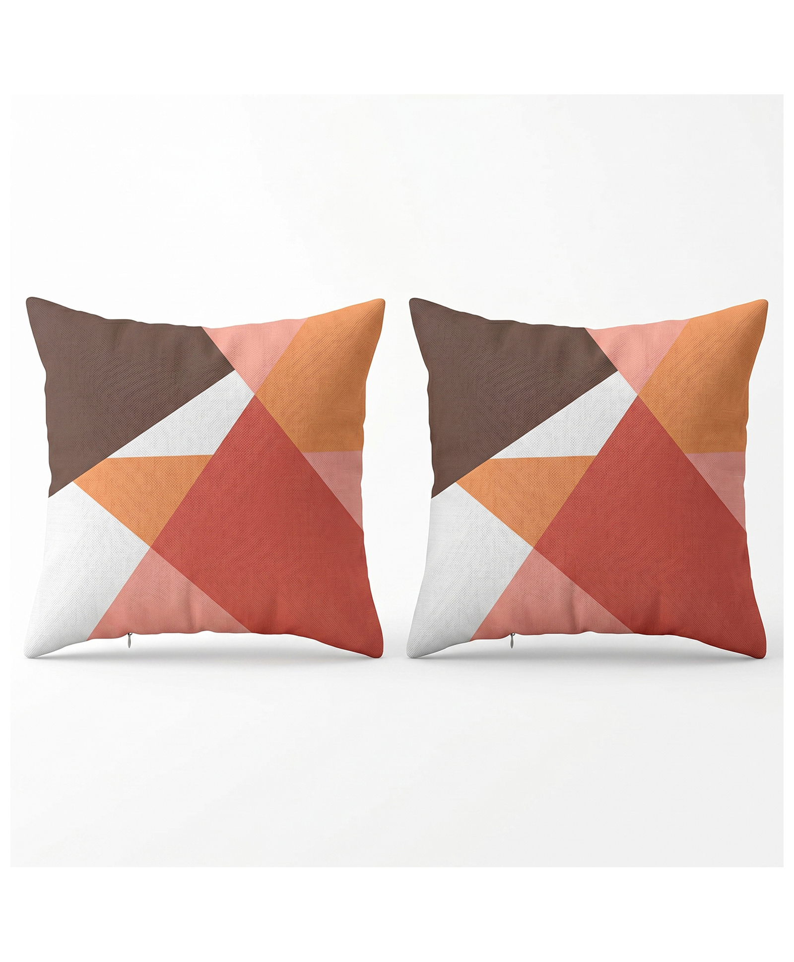 MOMISY Decorative Cushion Cover Set Polyester Throw Pillow Covers, 45 x 45 cm, Pack of 2 - Triangles-picture-37