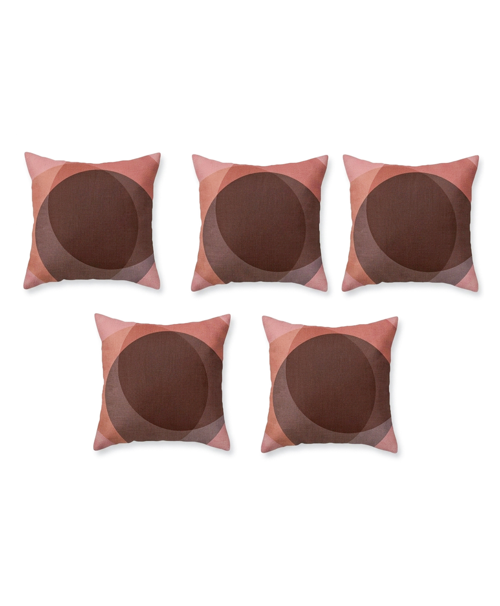 MOMISY Decorative Cushion Cover Set Polyester Throw Pillow Covers, 45 x 45 cm, Pack of 5 - Big Circles-picture-35