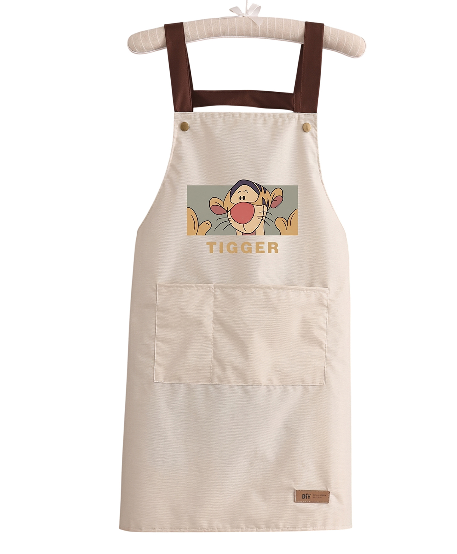 MOMISY Adjustable Kitchen Apron with Front Pockets for Cooking & Baking (White)-image-20