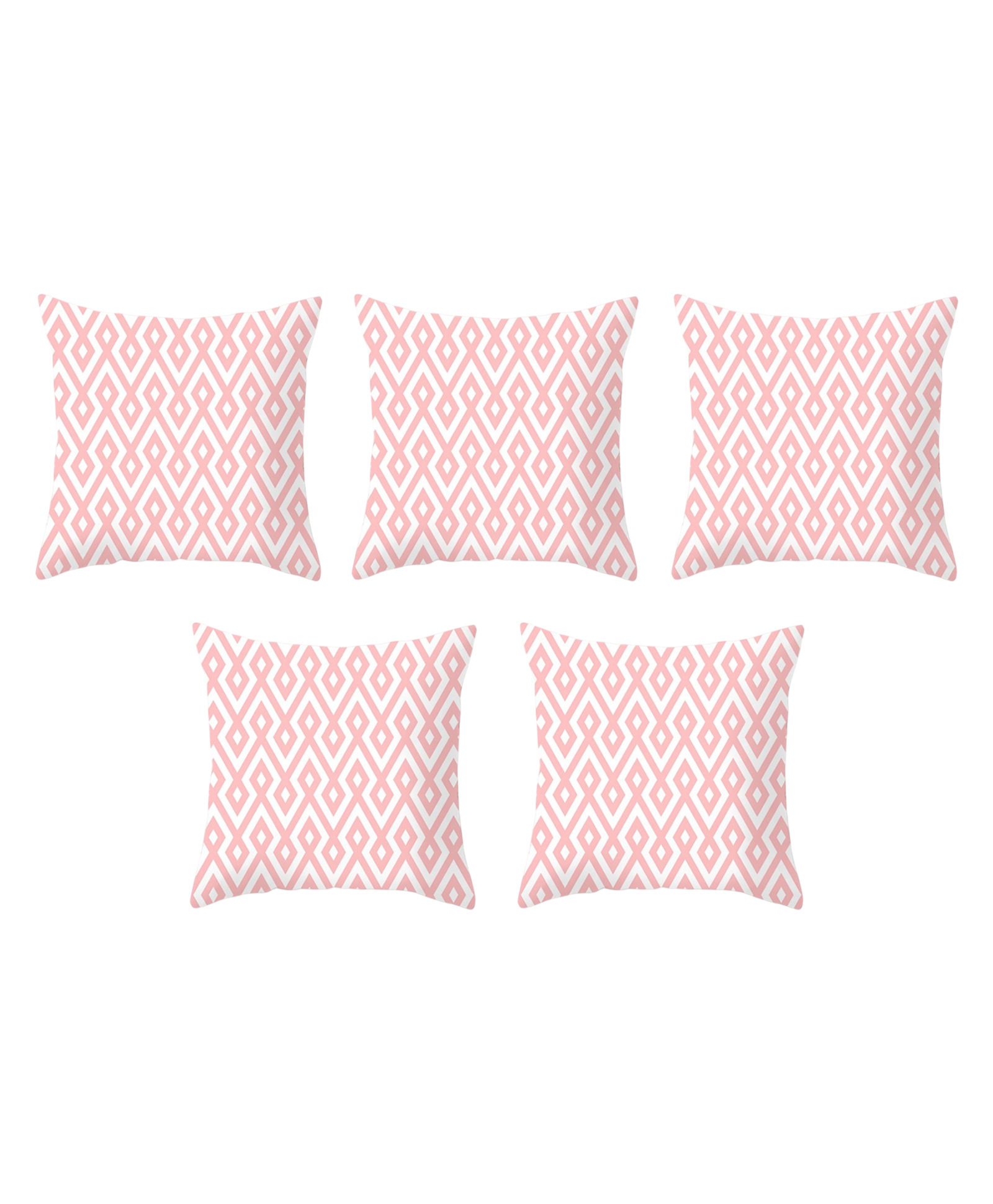 MOMISY Cushion Cover Set of 5 Decorative Throw Pillow Covers for Living Room & Bedroom, 45 x 45 cm (Diamond Pink)-image-10