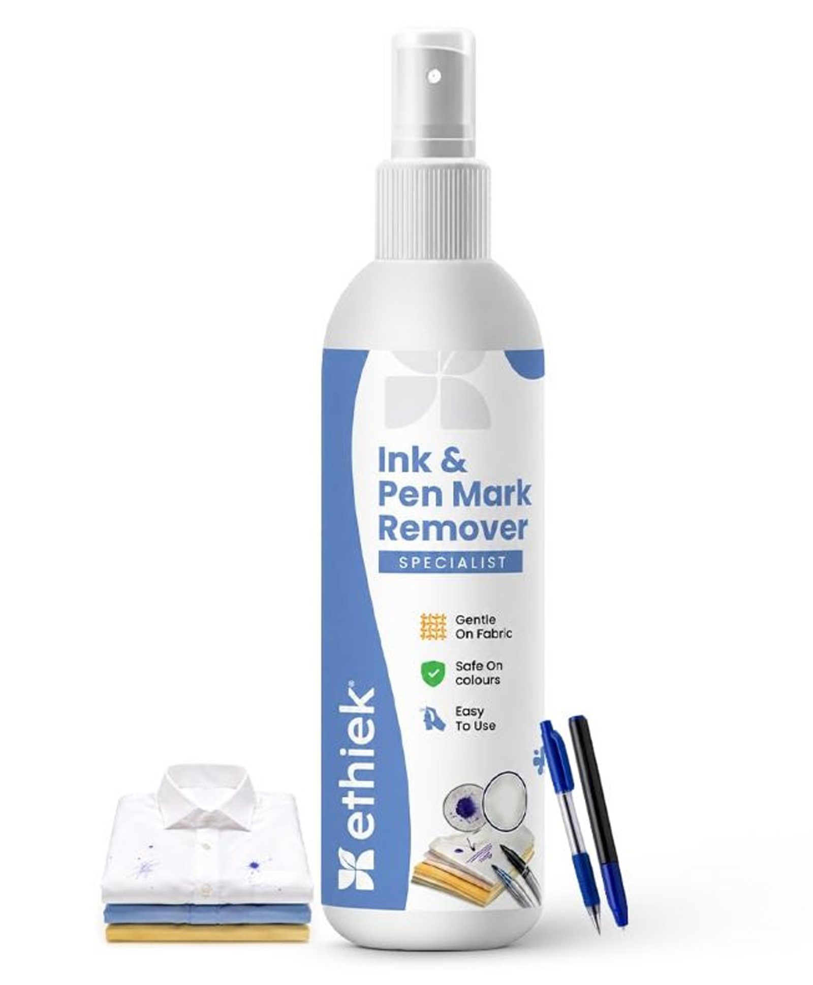 Ethiek Ink & Pen Mark Stain Remover Spray | Removes Ball Pen, Marker & Ink Marks from Fabric | Safe on Coloured Clothes | 75ml-image-40