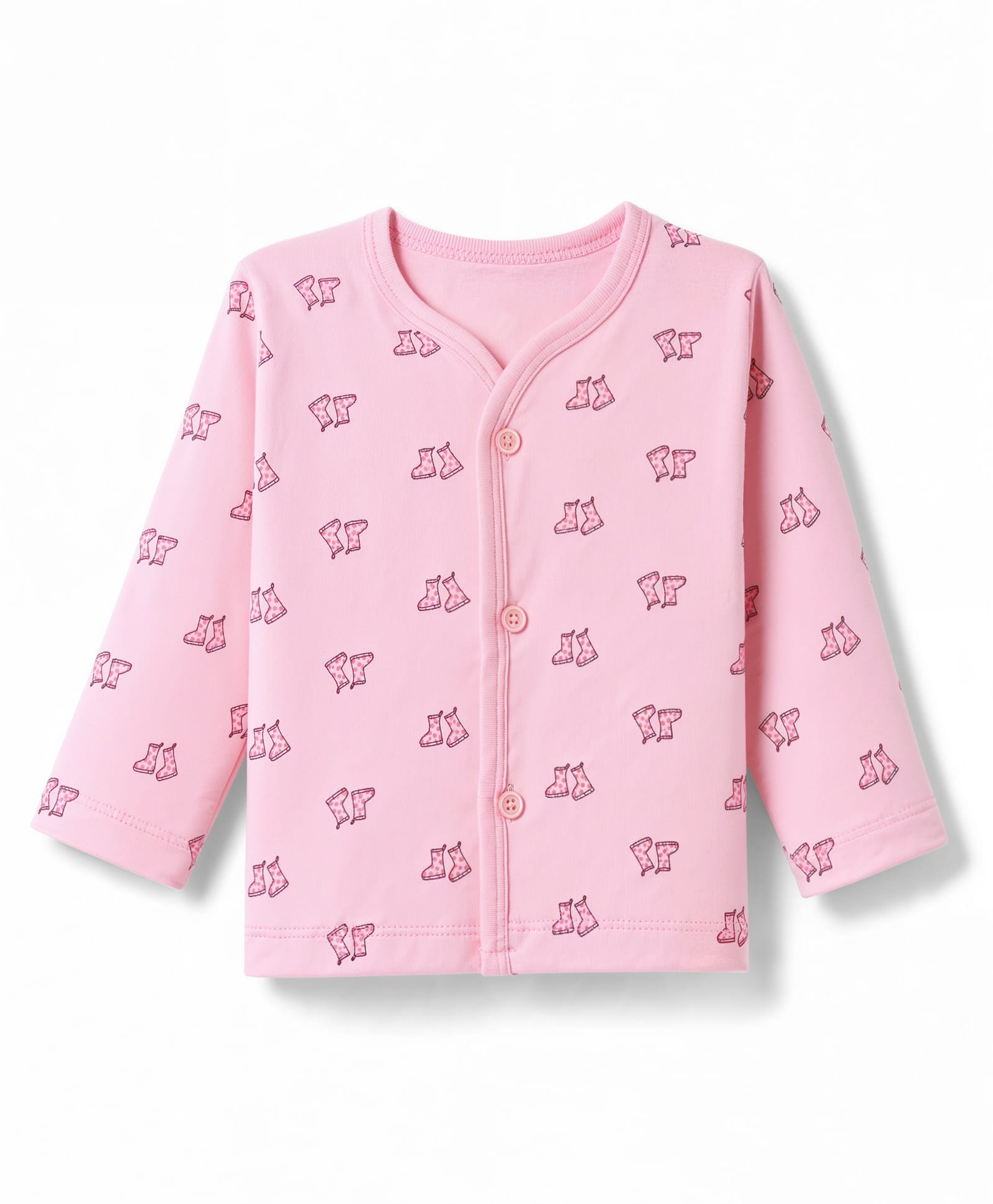 Tango Interlock Knit Full Sleeves Jhablas with Gum Boots Print - Pink-picture-17