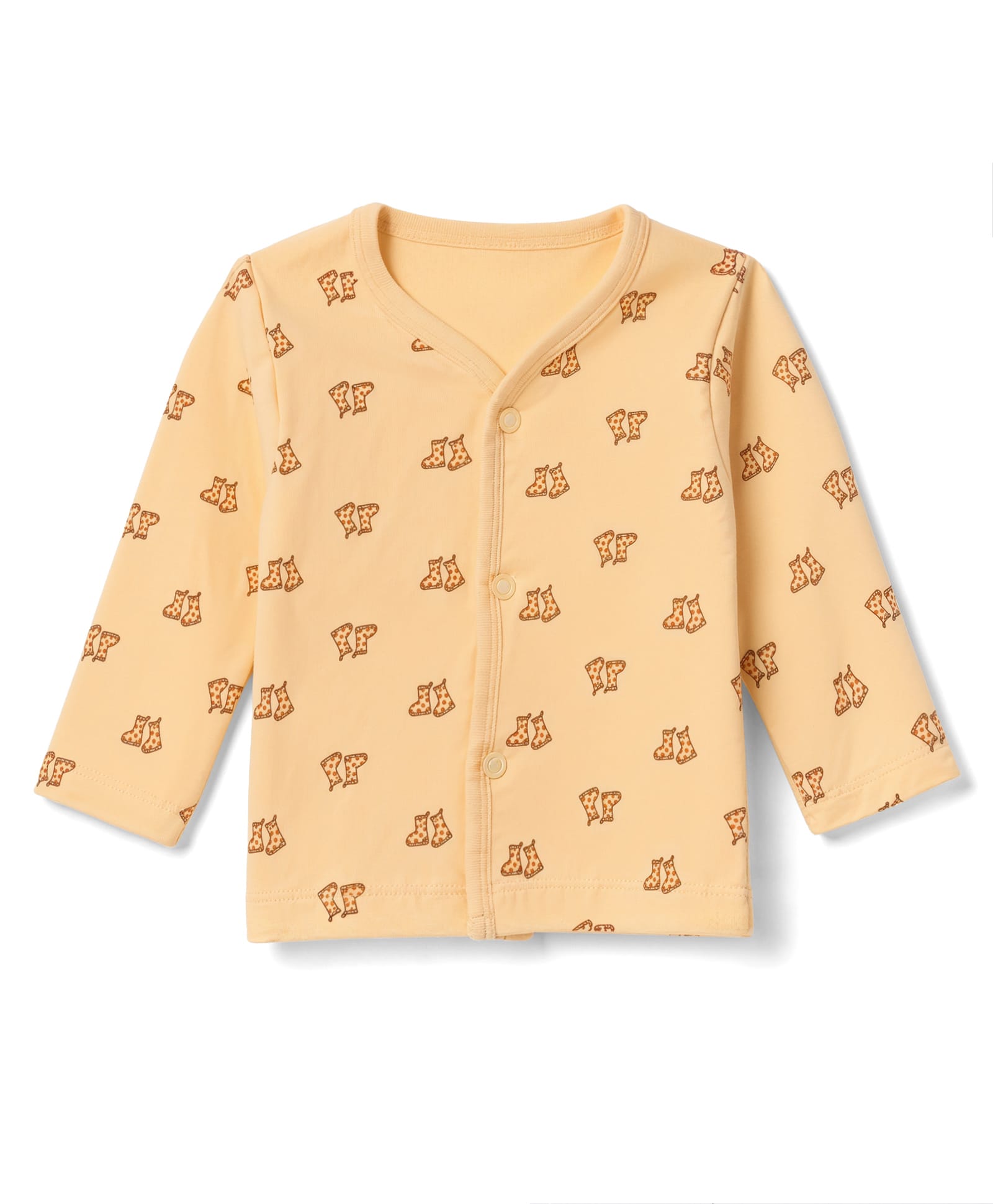 Tango Interlock Knit Full Sleeves Jhablas with Gum Boots Print - Gold-picture-6