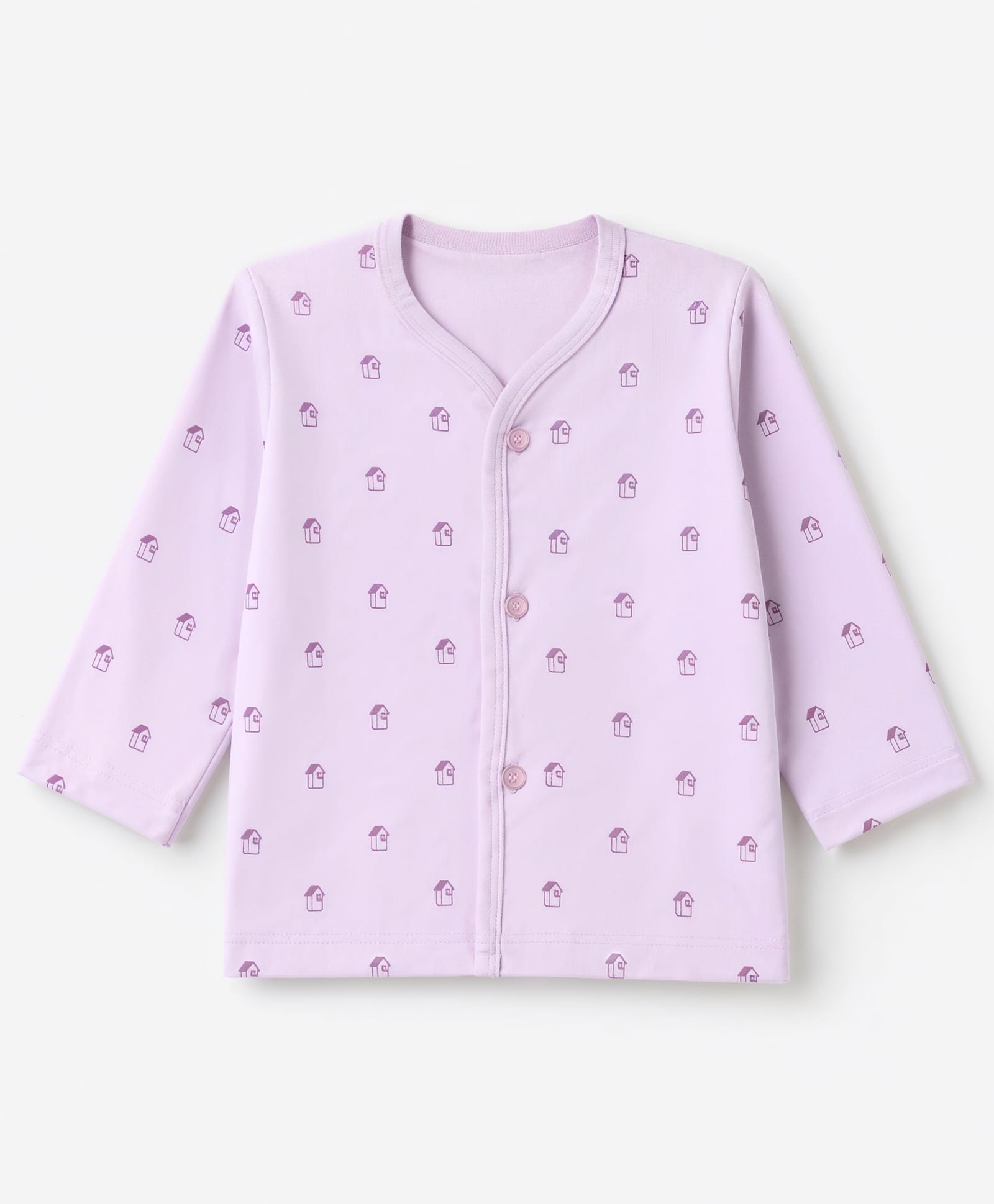 Tango Interlock Knit Full Sleeves Jhablas With House Print - Mauve-picture-8