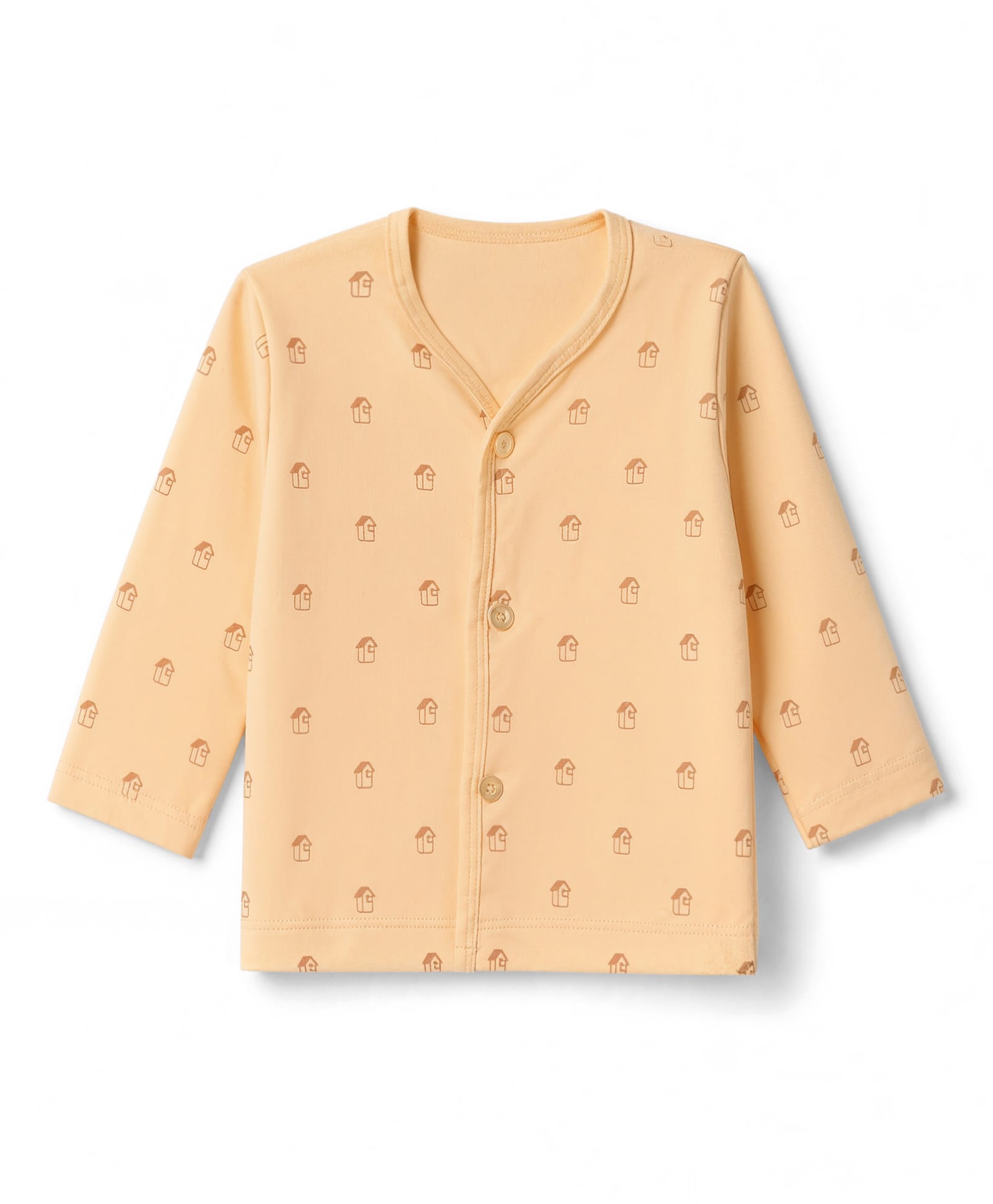 Tango Interlock Knit Full Sleeves Jhablas With House Print - Yellow-picture-13