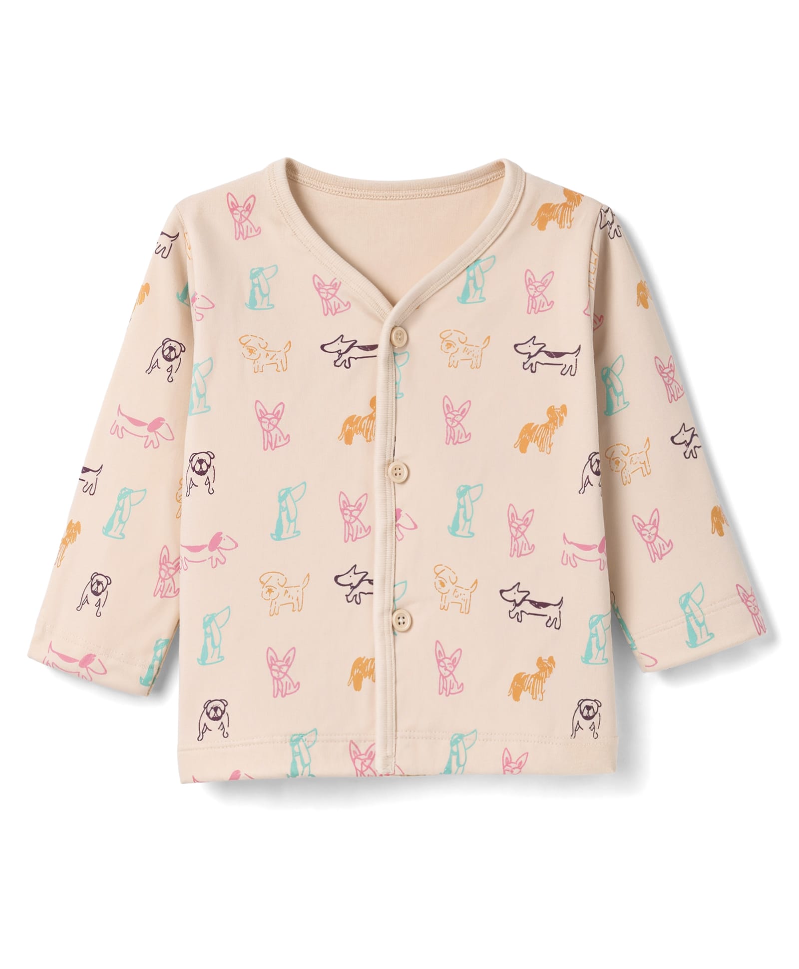 Tango Interlock Knit Full Sleeves Jhablas with Puppy Print - Light Brown-picture-6