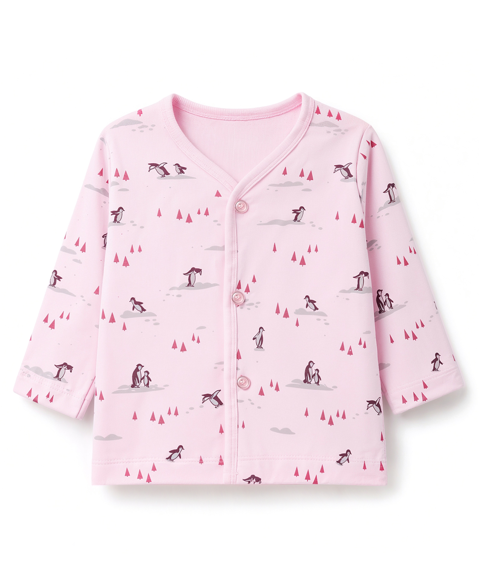 Tango Interlock Knit Full Sleeves Jhablas With Penguins Print -Pink-picture-45