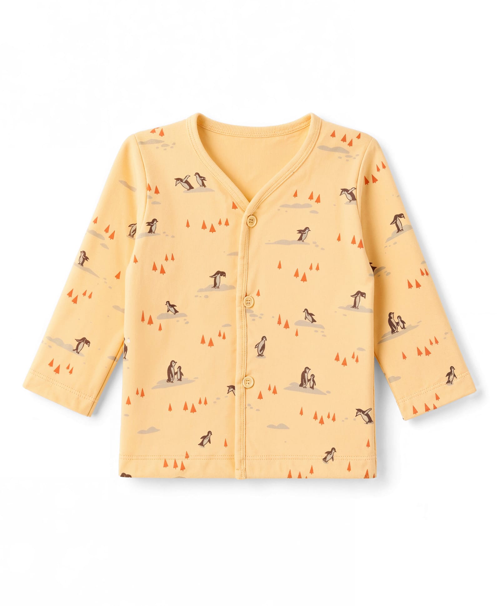 Tango Interlock Knit Full Sleeves Jhablas With Penguins Print - Yellow-picture-10