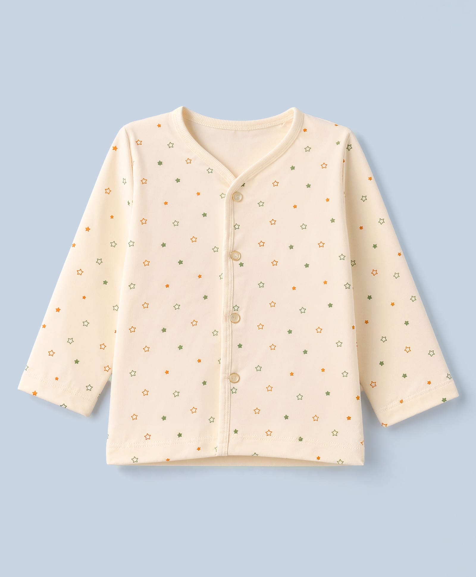 Tango Single Jersey Knit Full Sleeves Jhablas With Star Print - Cream-picture-18