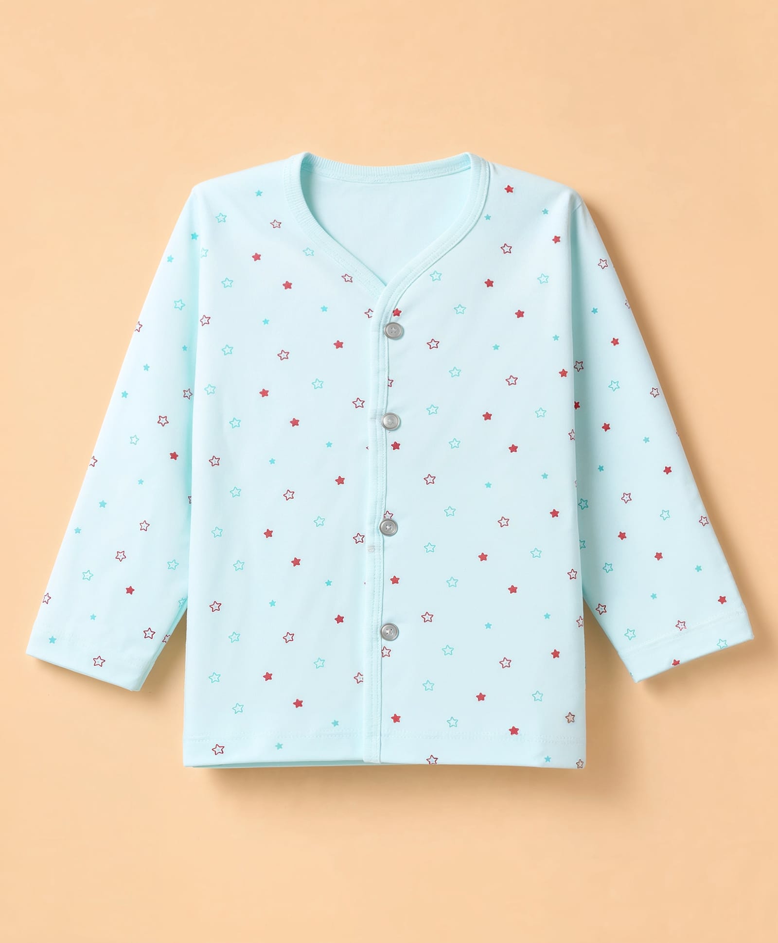 Tango Single Jersey Knit Full Sleeves Jhablas With Star Print - Light Green-picture-17