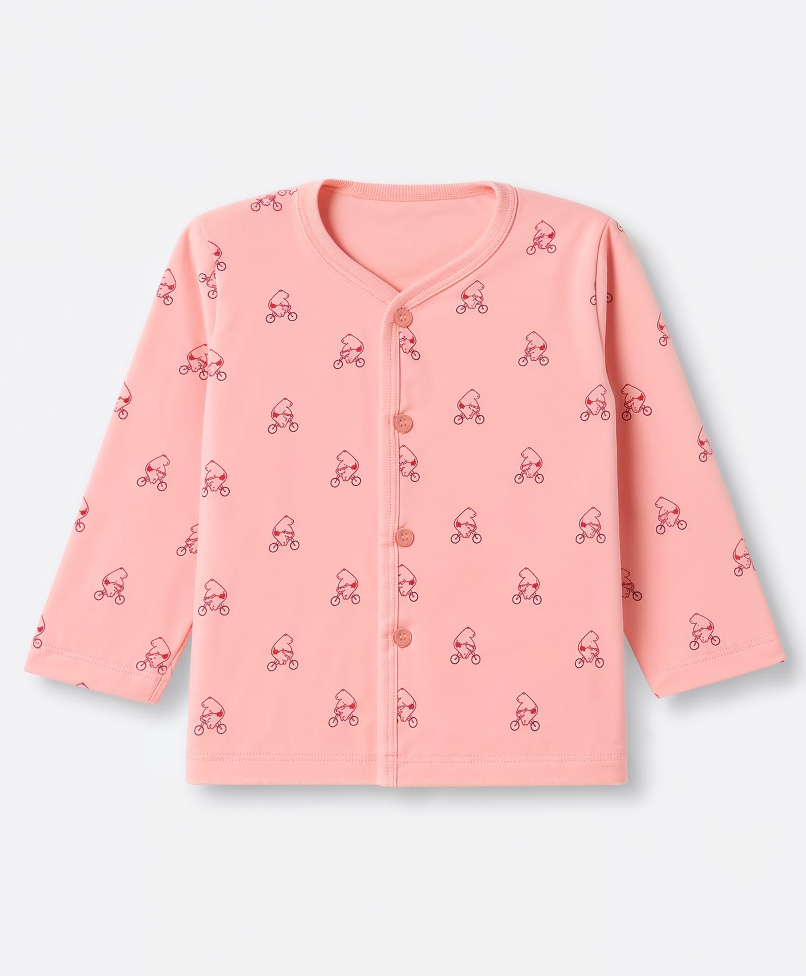 Tango Single Jersey Knit Full Sleeves with Bear & Bicycle Jhablas - Coral-picture-44