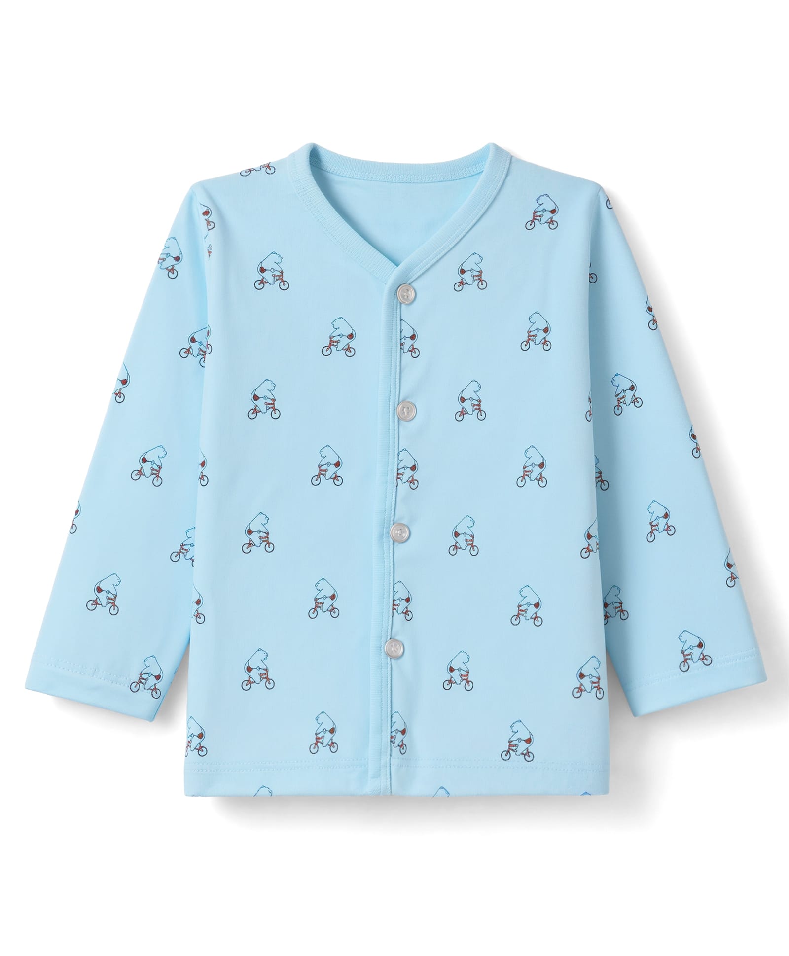 Tango Single Jersey Knit Full Sleeves with Bear & Bicycle Jhablas - Blue-picture-2