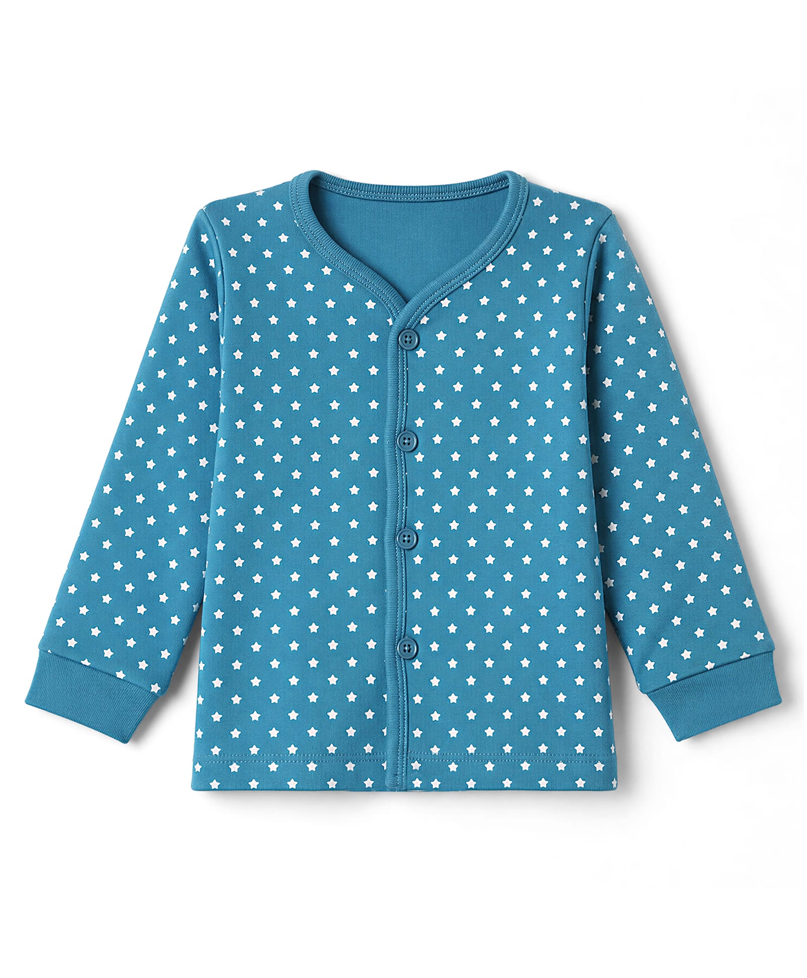 Tango Interlock Knit Full Sleeves Jhabla With Penguin Print - Blue-image-42