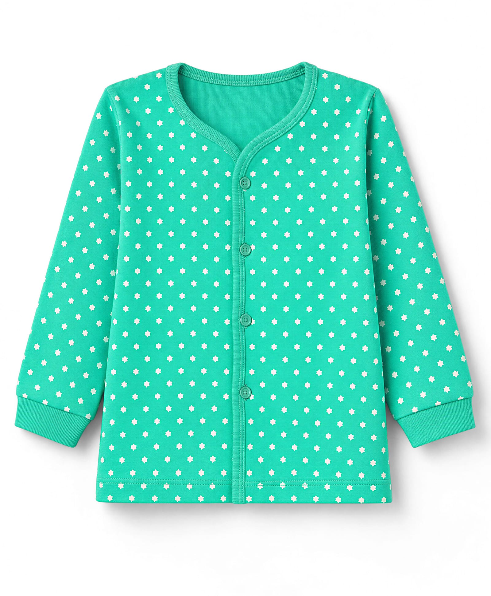 Tango Interlock Knit Full Sleeves Jhabla With Penguin Print - Green-picture-49