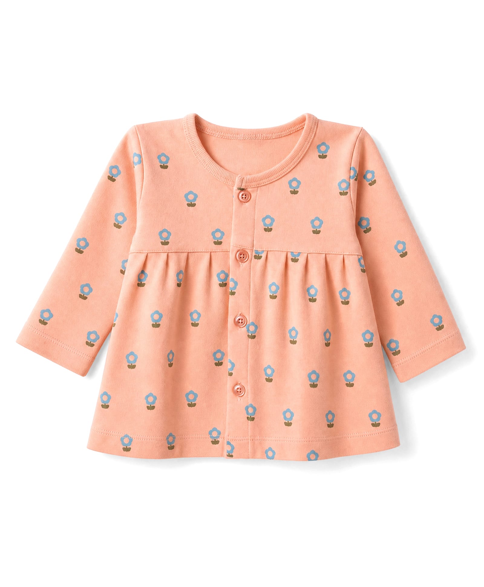 Tango Interlock Knit One Piece Dress with Full Sleeves and Floral Print - Orange-picture-23
