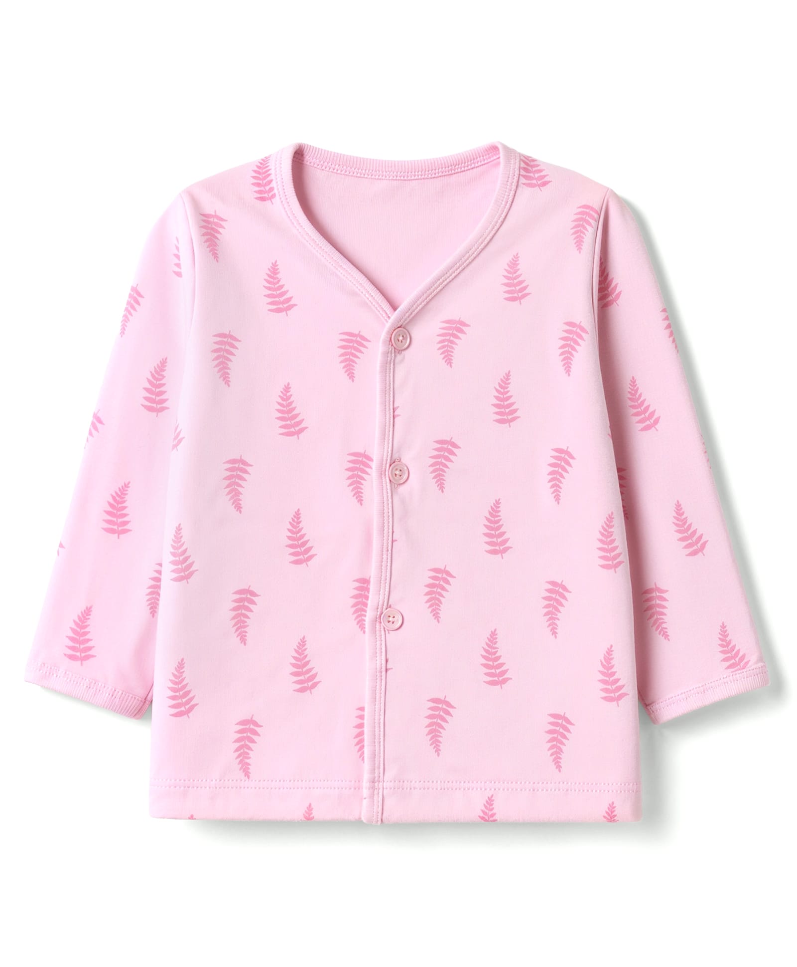 Tango Interlock Knit Full Sleeves Jhablas With Feather Print - Pink-picture-16