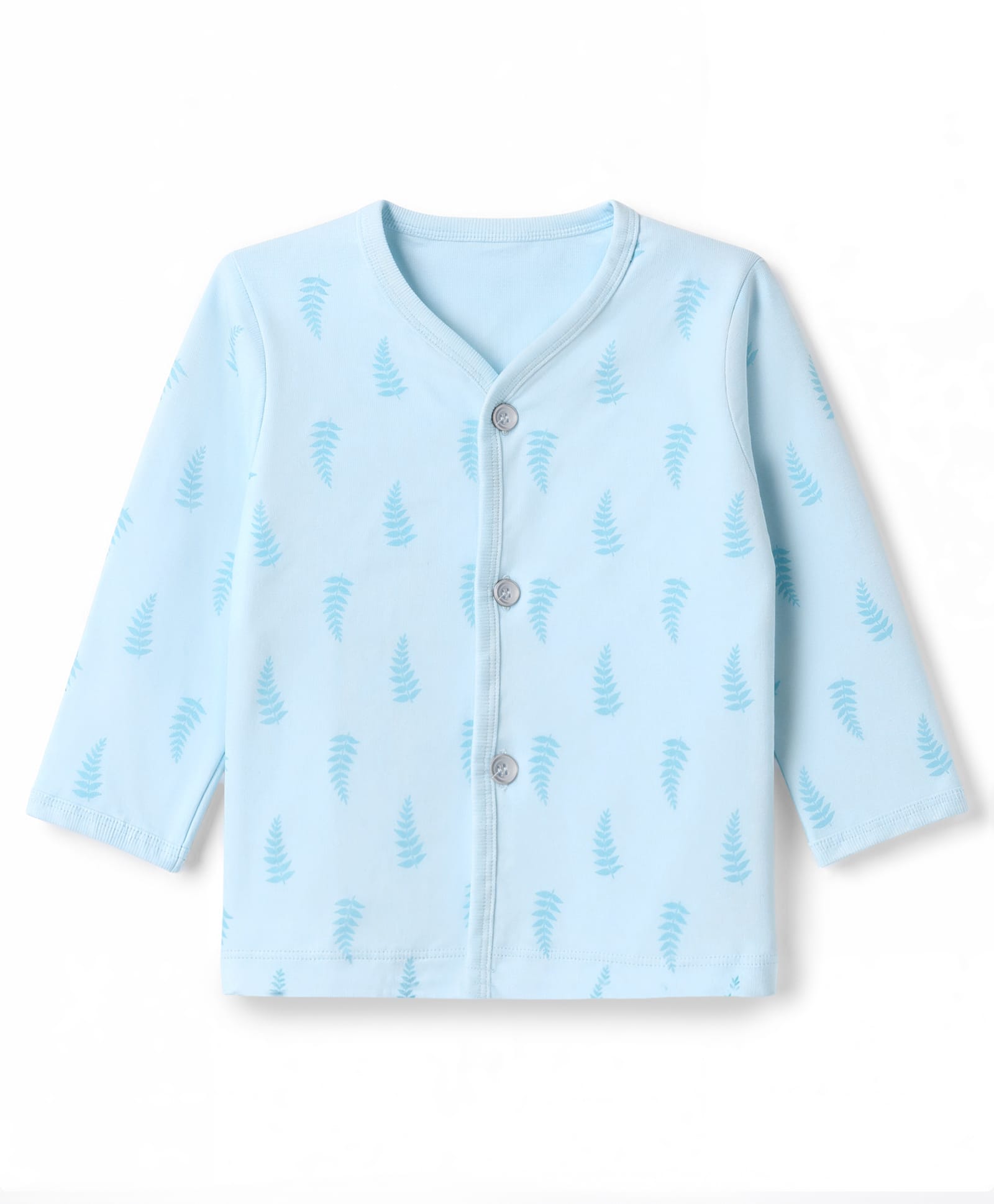 Tango Interlock Knit Full Sleeves Jhablas With Feather Print - Blue-image-43