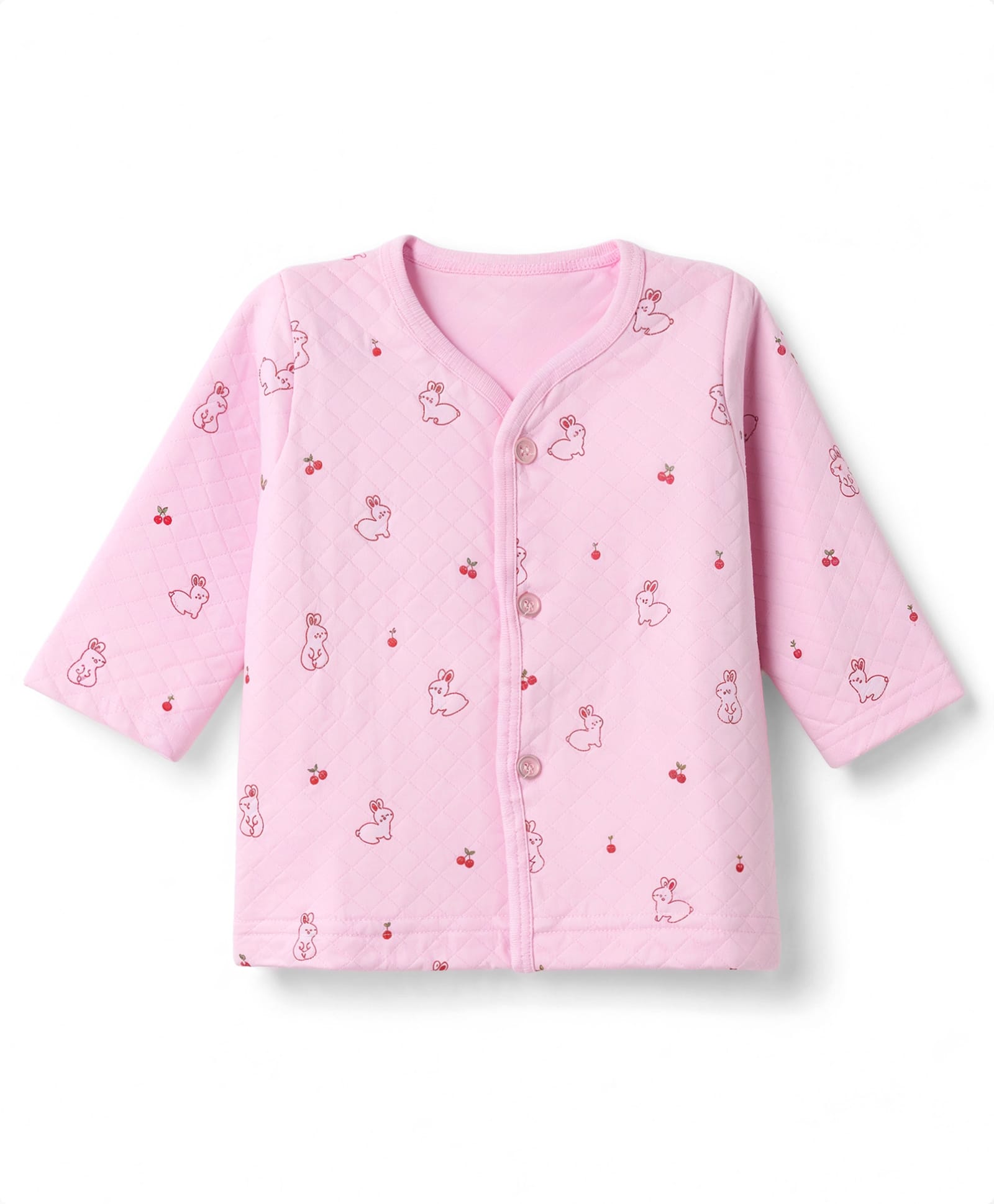 Tango Polyfill Knit Full Sleeves Jhablas With Rabbit & Cherry Print - Pink-picture-18