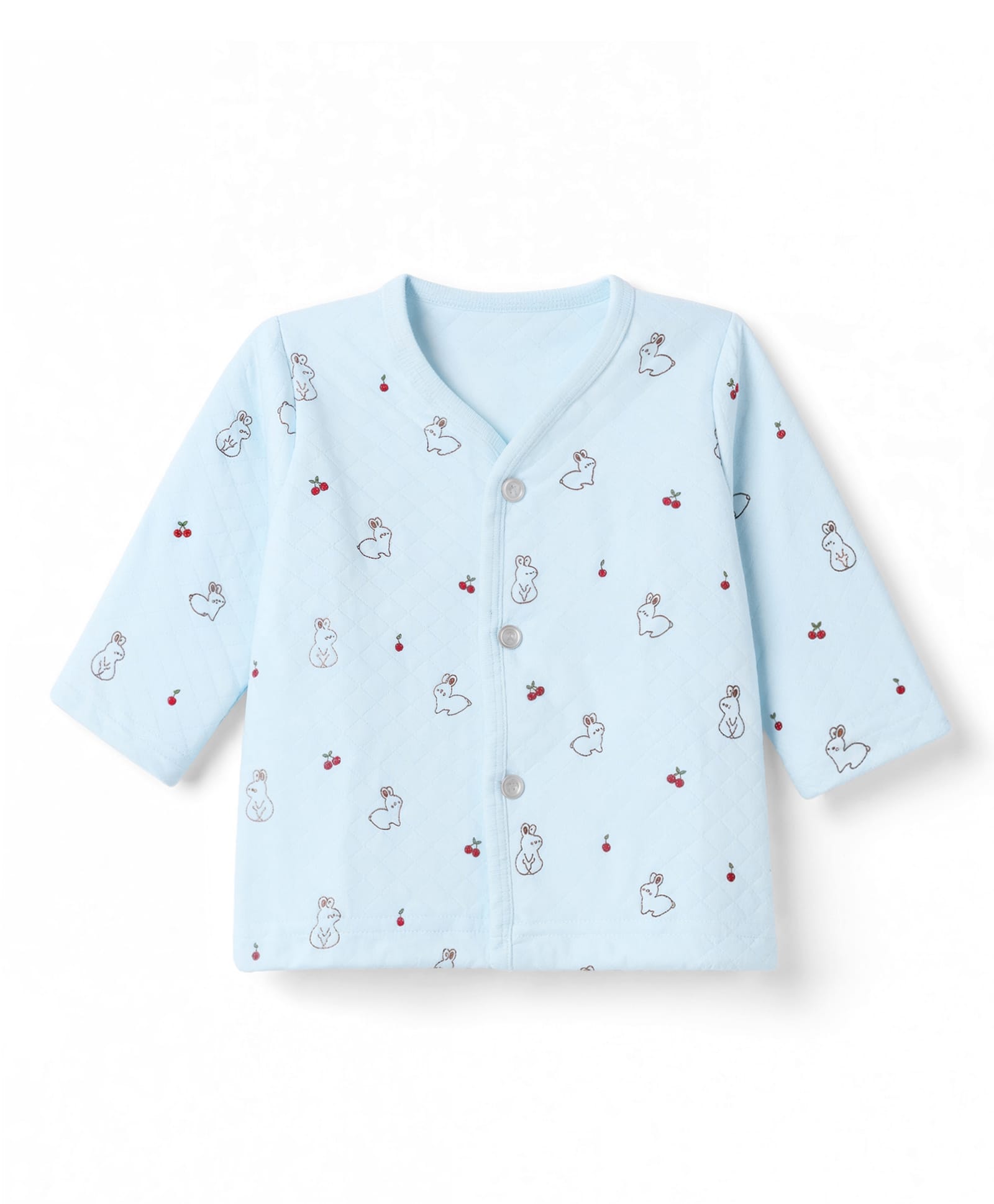 Tango Polyfill Knit Full Sleeves Jhablas With Rabbit & Cherry Print - Light blue-picture-47