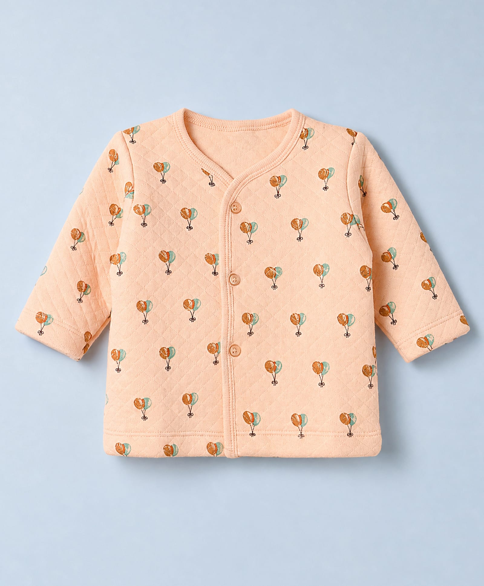 Tango Polyfill Knit Full Sleeves Jhablas With Balloon Print - Peach-picture-13