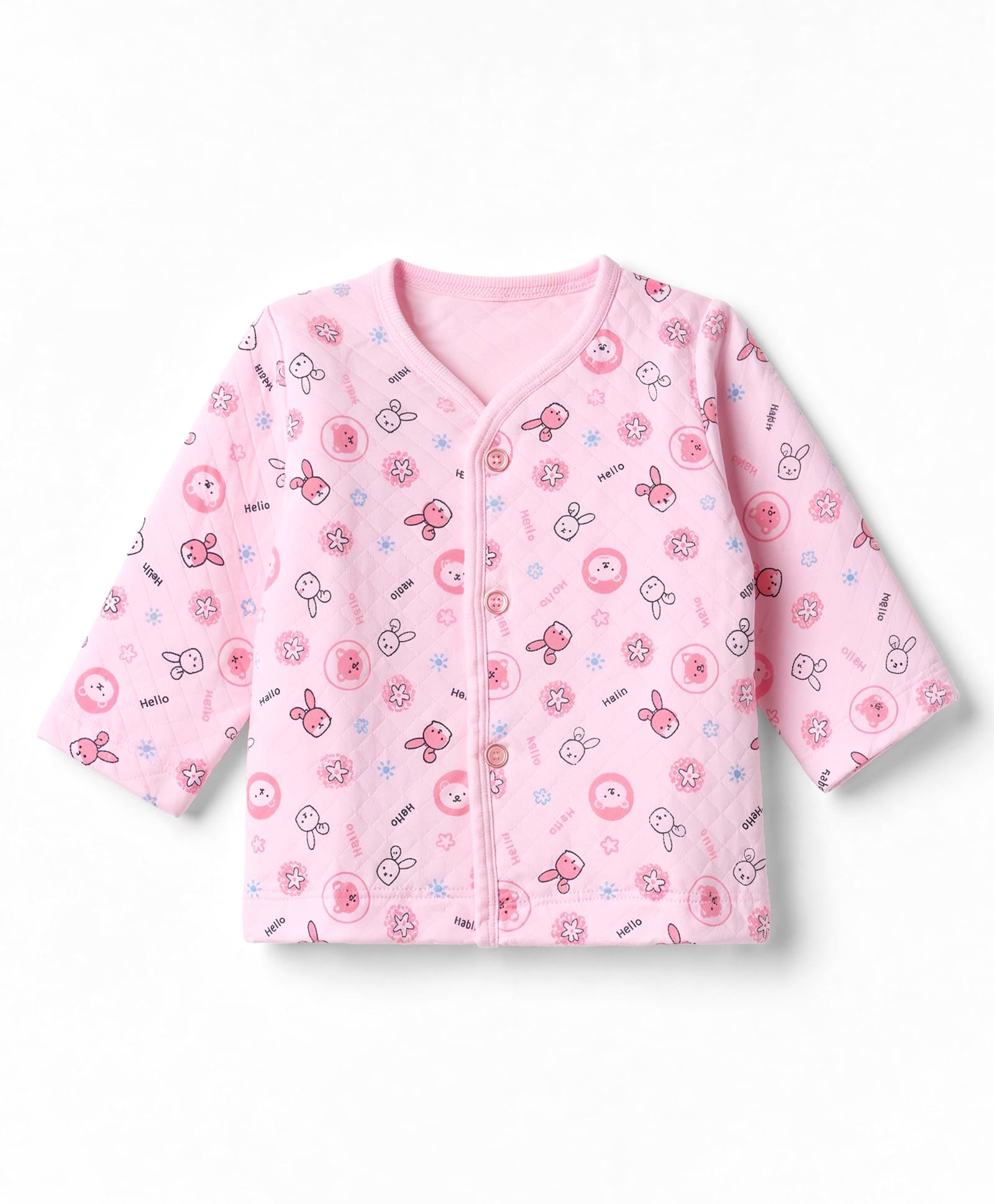 Tango Polyfill Knit Full Sleeves with Bunny & Bear Print Jhablas - Pink-picture-42