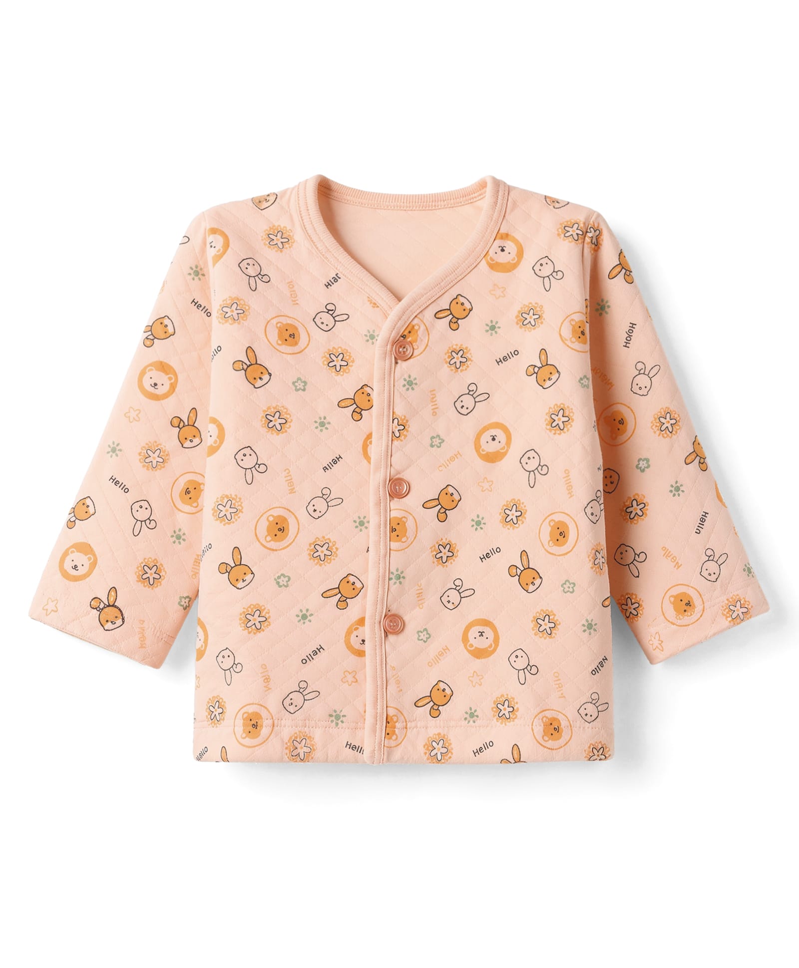 Tango Polyfill Knit Full Sleeves with Bunny & Bear Print Jhablas - Peach-picture-7