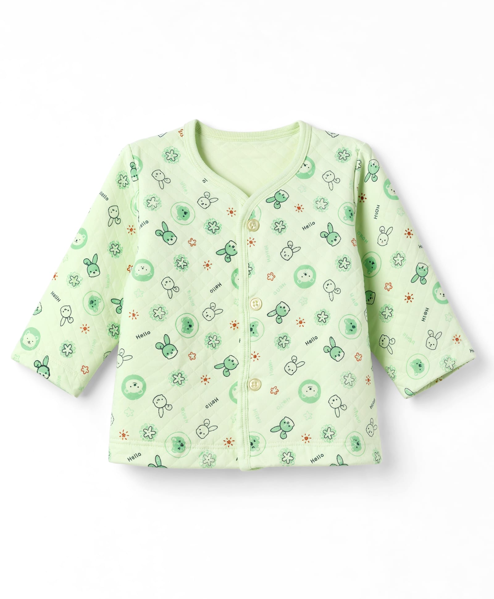 Tango Polyfill Knit Full Sleeves with Bunny & Bear Print Jhablas - Mint Green-picture-20