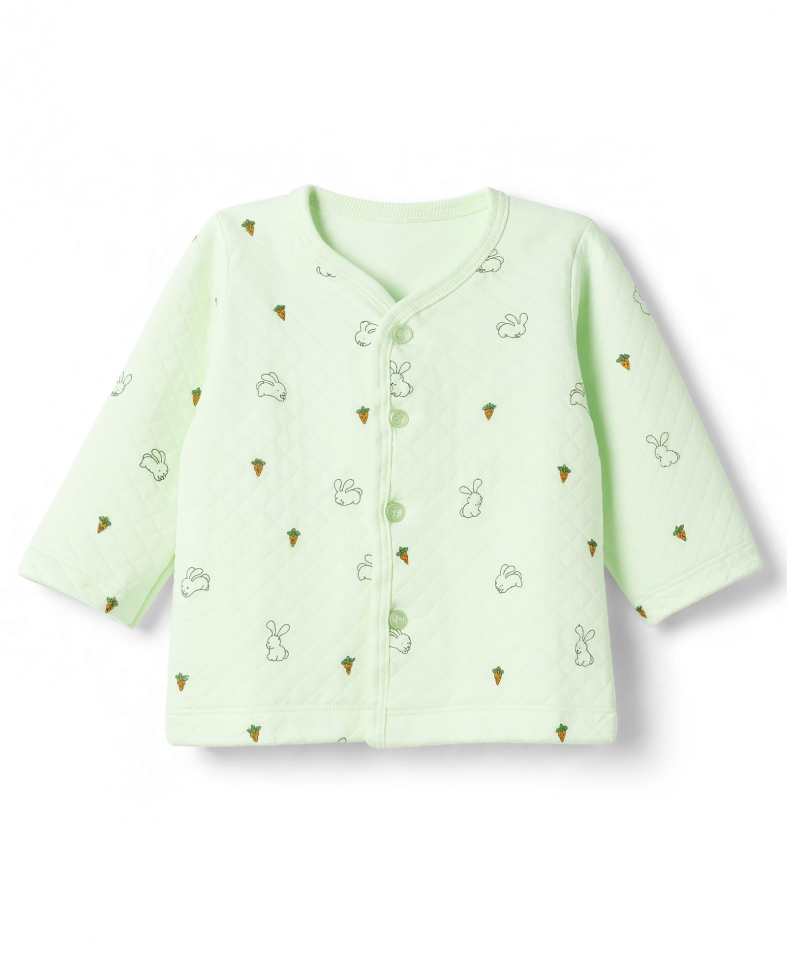 Tango Polyfill Knit Full Sleeves Jhablas With Rabbit & carrot Print - Green-picture-2