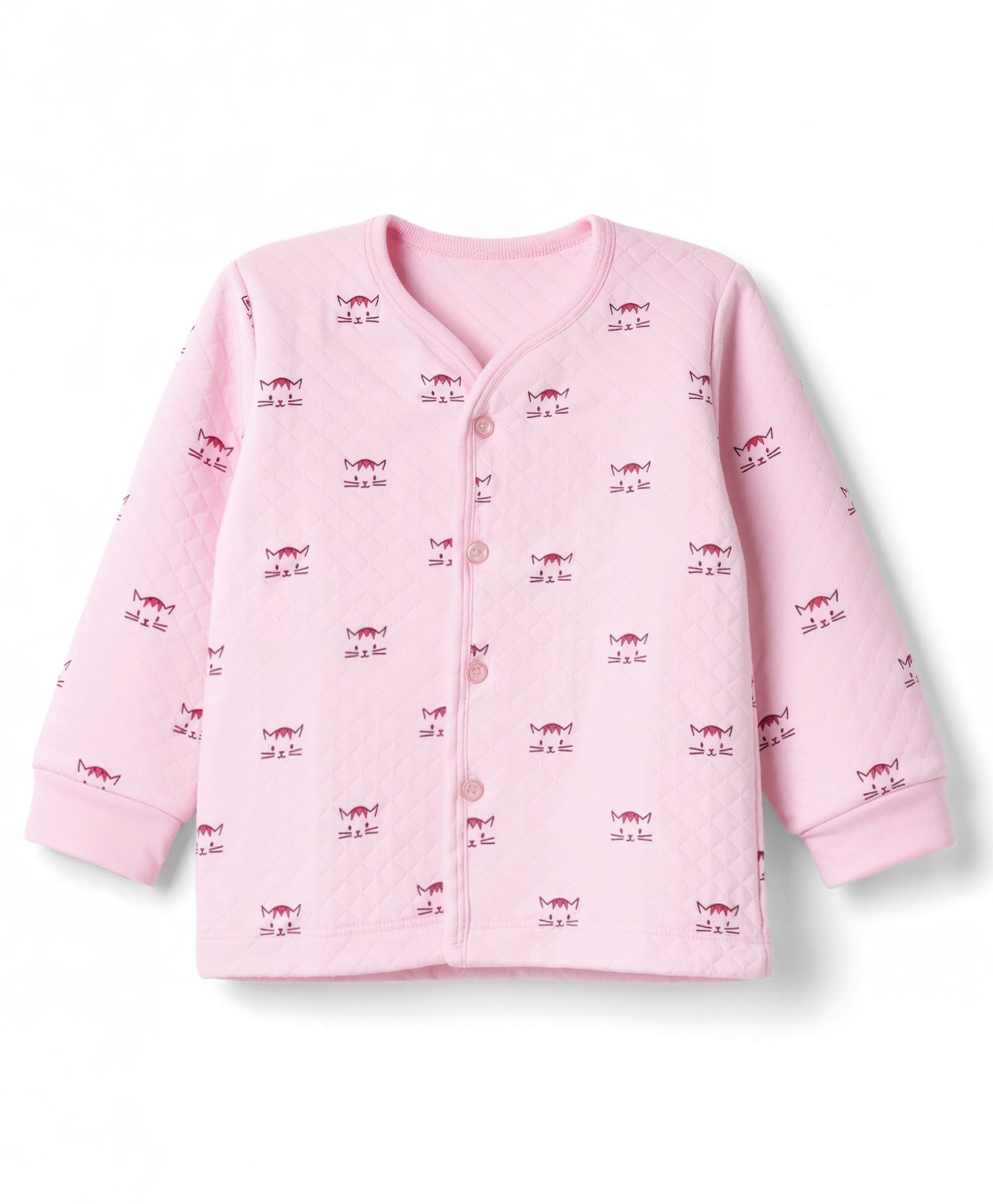 Tango Polyfill Knit Full Sleeves Quilted Jhablas with Cat Print - Pink-picture-47