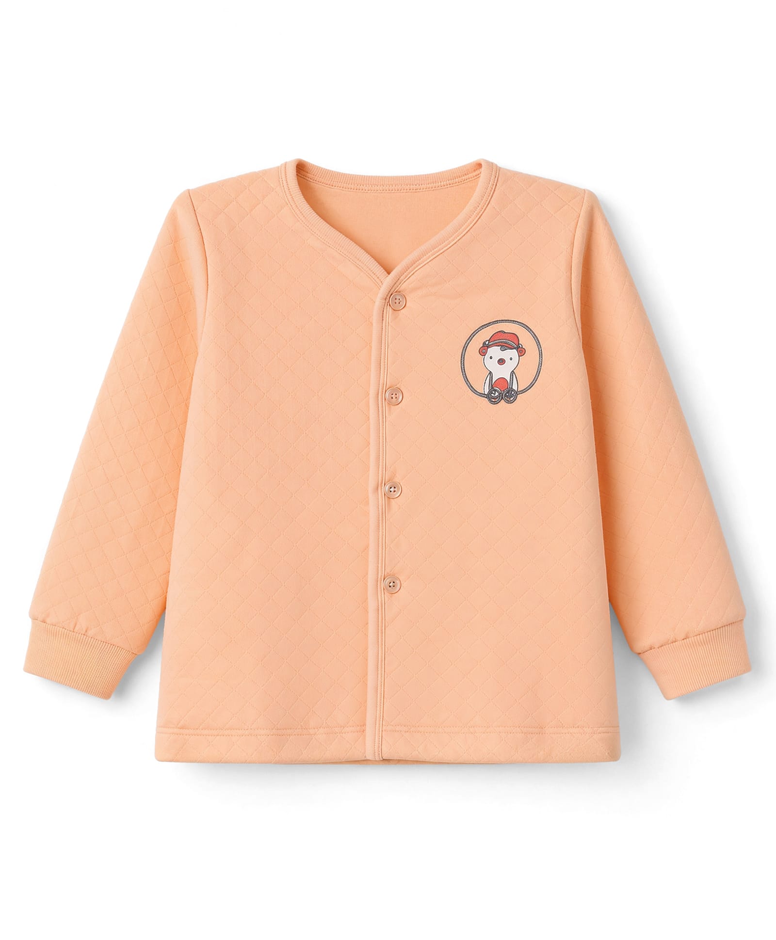 Tango Polyfill Knit Full Sleeves Solid Jhablas with Duck Print - Orange-picture-4